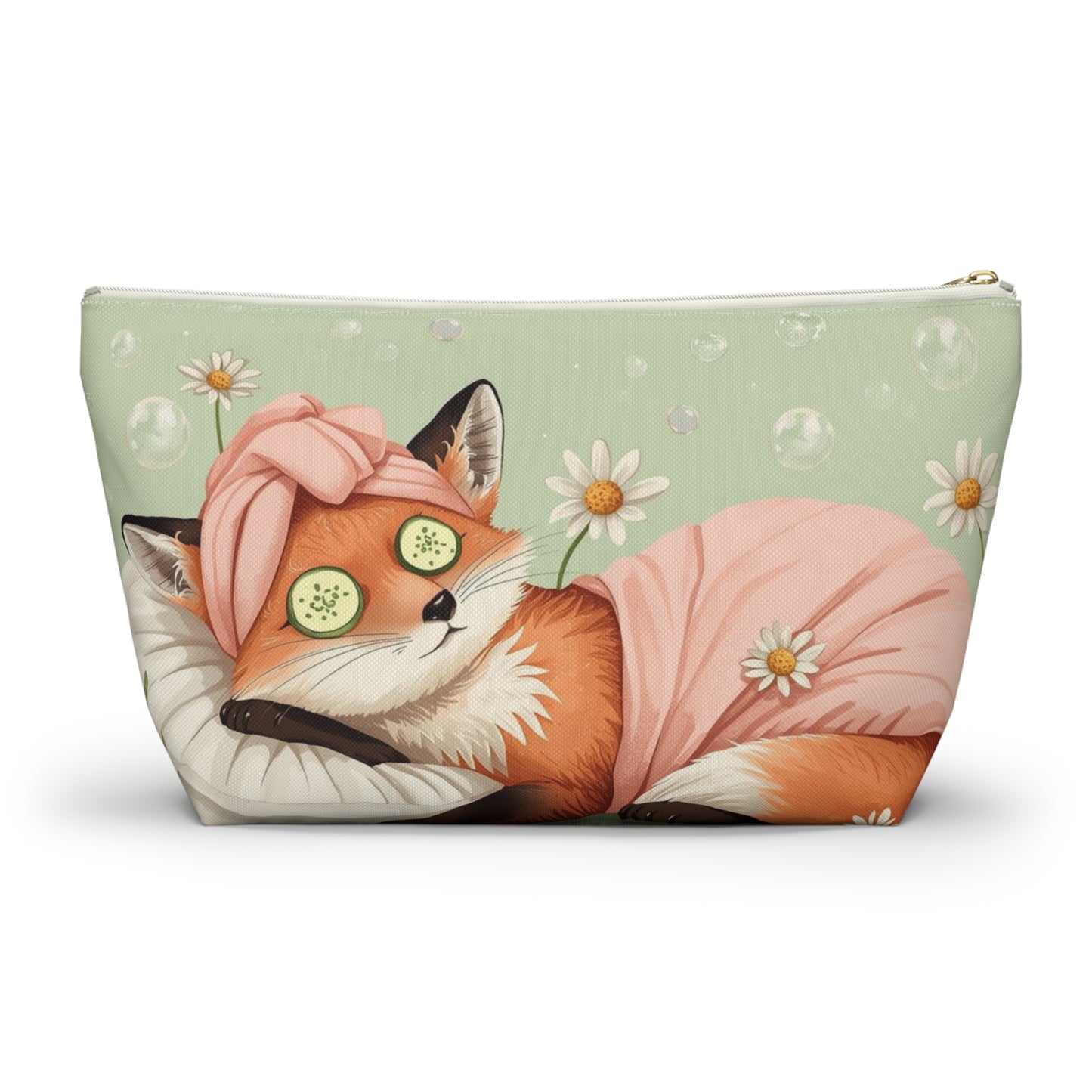 Fox Spa Day Cosmetic Pouch | Cute Makeup Bag
