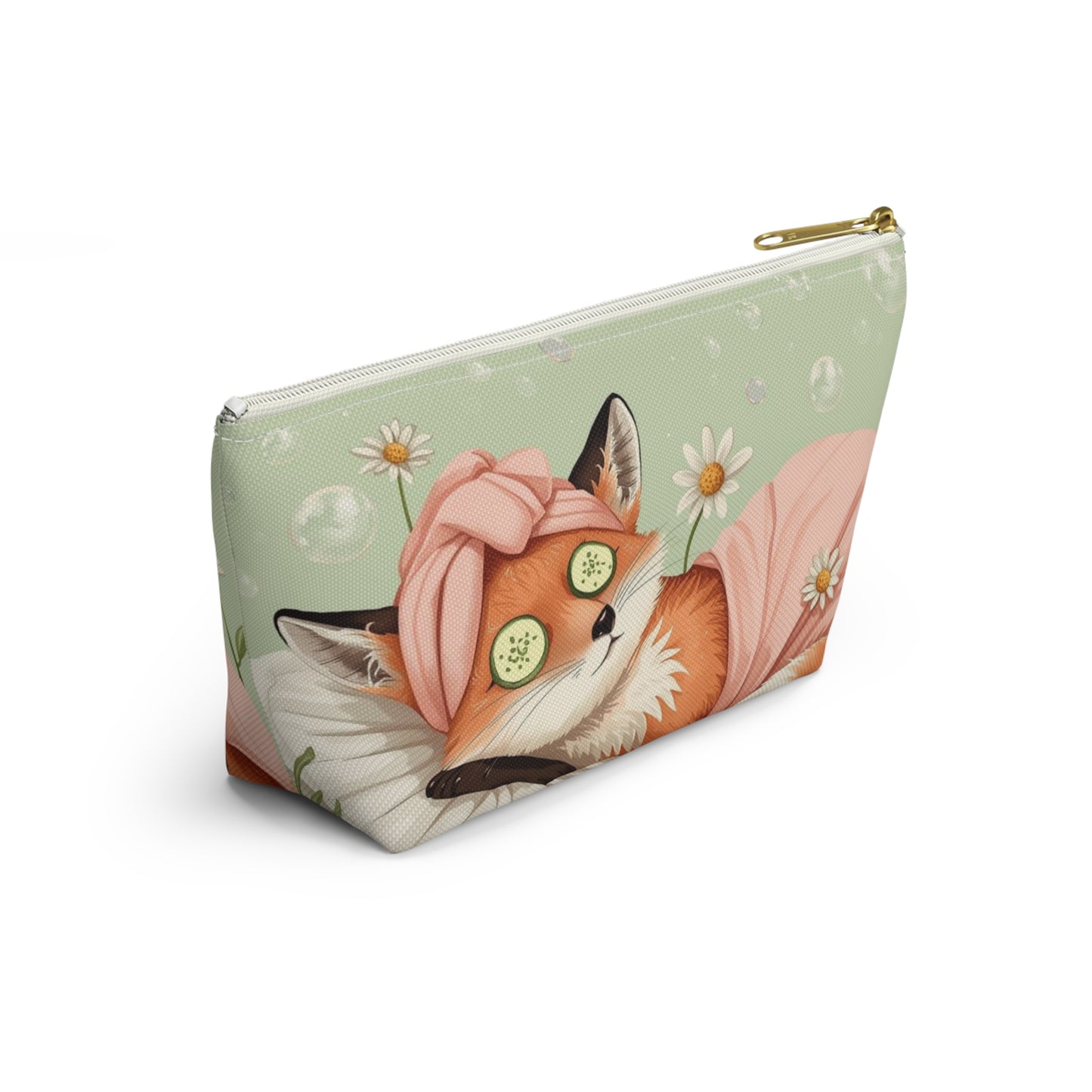 Fox Spa Day Cosmetic Pouch | Cute Makeup Bag