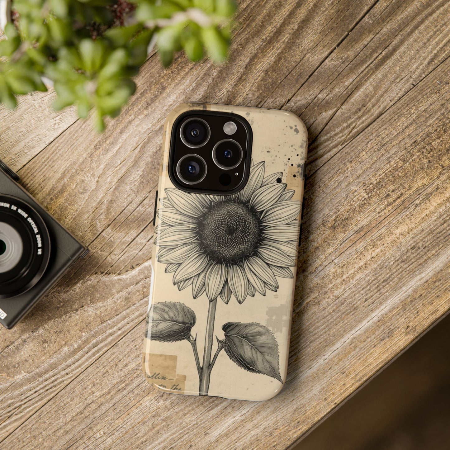 Vintage Sunflower Illustration Tough Protective iPhone Case