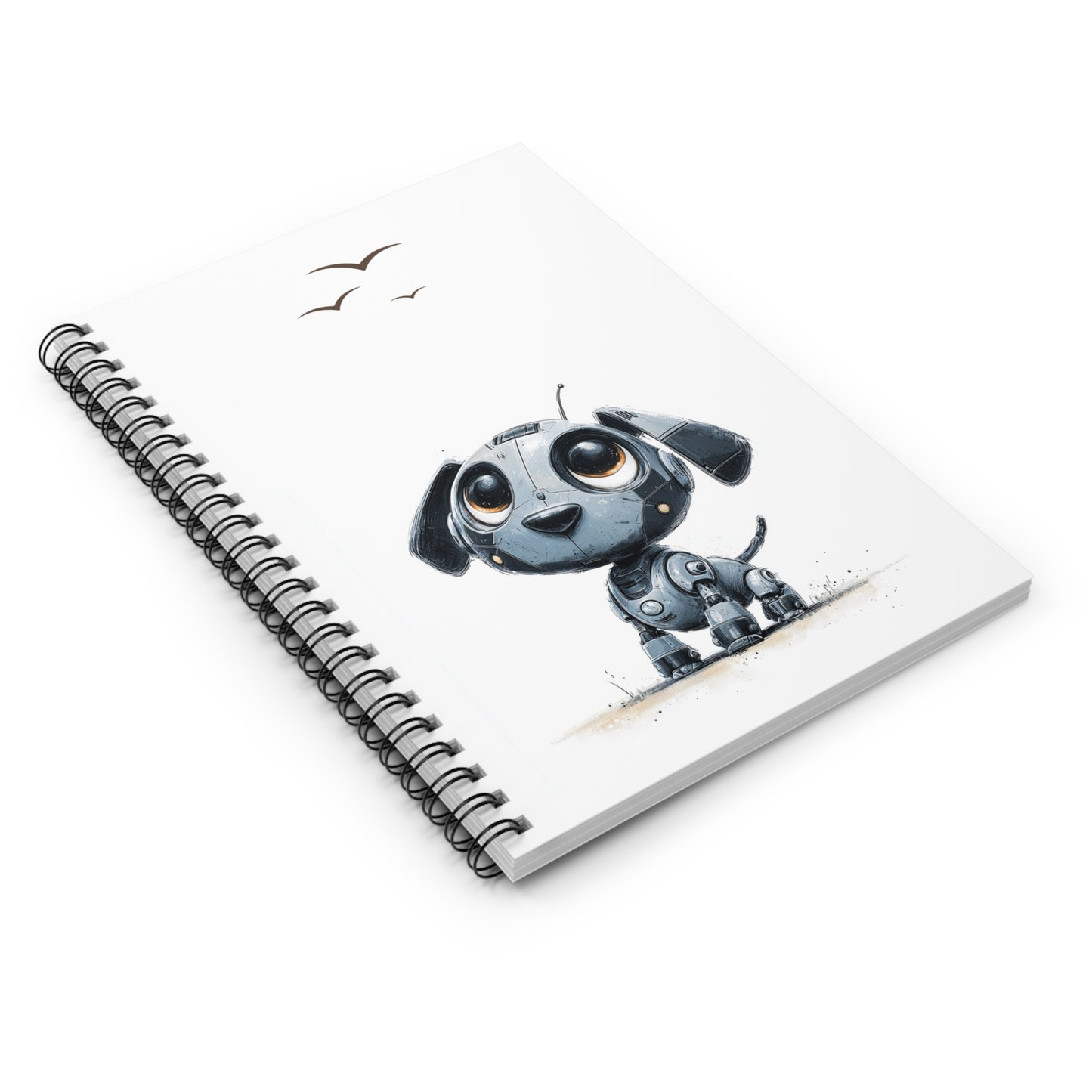 Curious Robo Pup Spiral Notebook Ruled Lined Journal for Notes & Planning