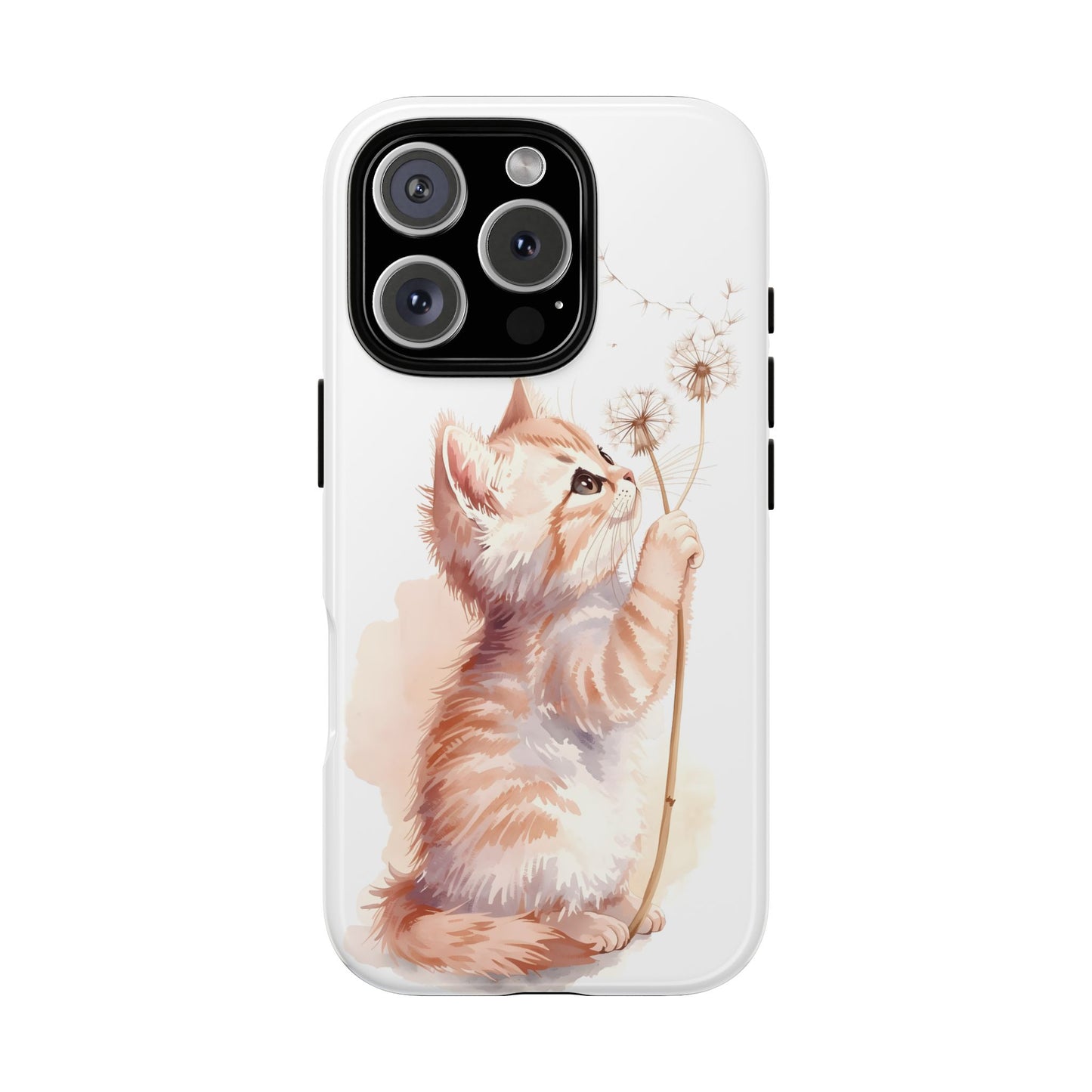 Poetic Kitten with Dandelion Tough Protective iPhone Case