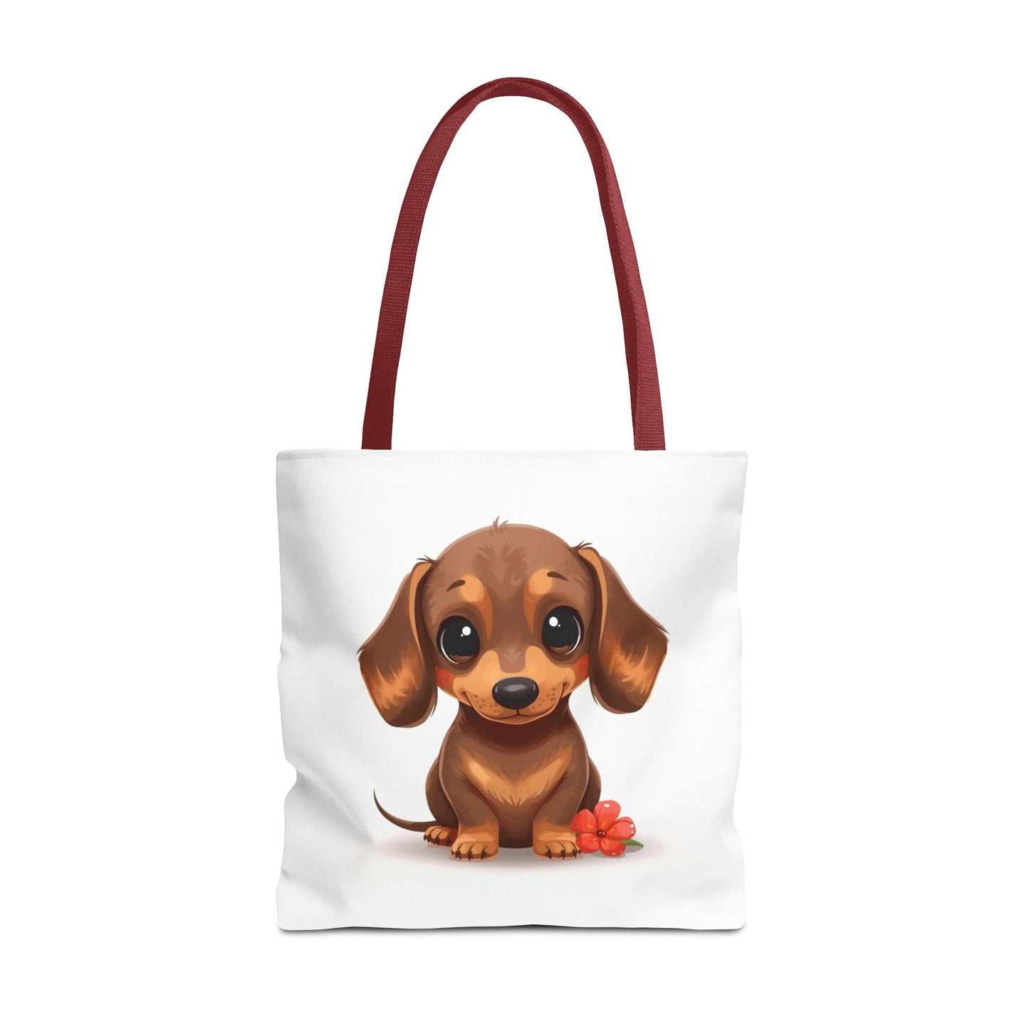 Charming Dachshund Cute Sausage Dog Illustration Cotton Canvas Tote Bag
