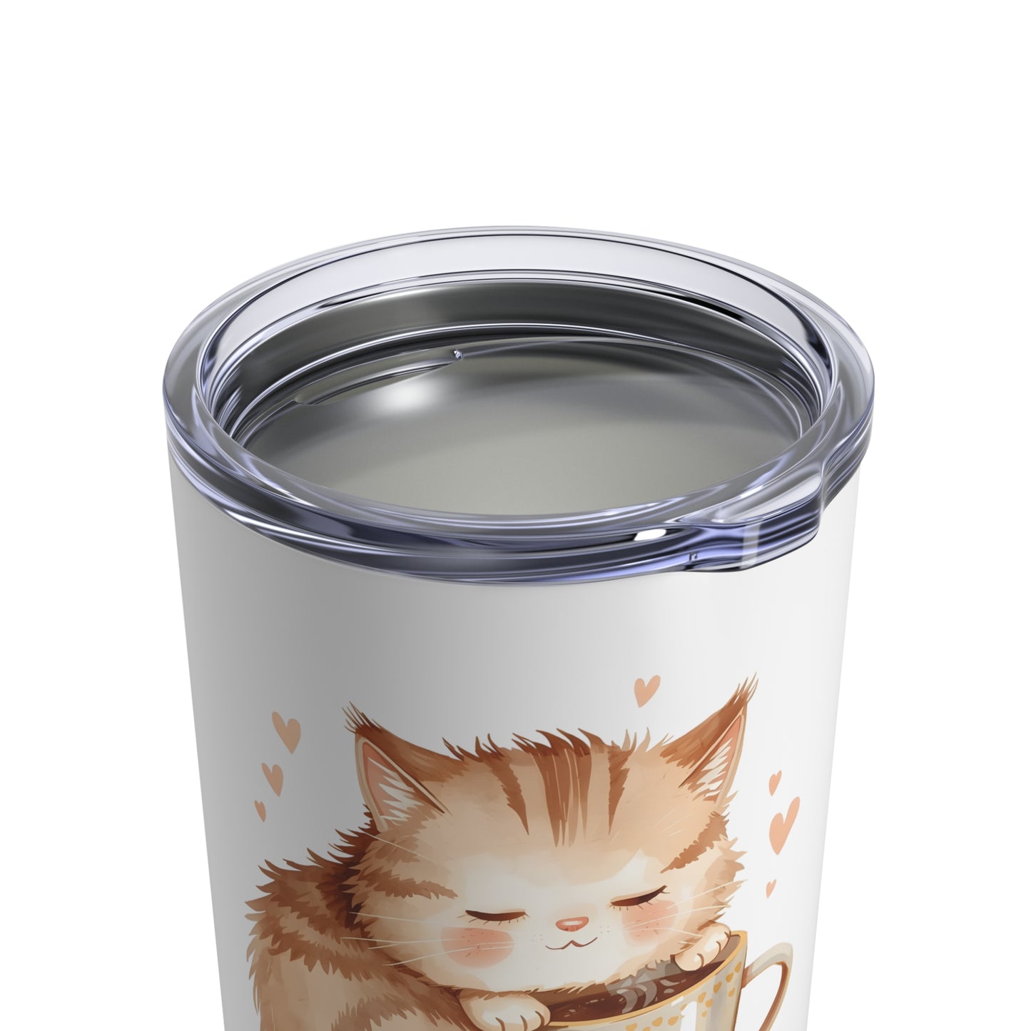 Sleepy Cat Cozy Tumbler – 10oz Insulated Cute Cat Coffee Travel Mug