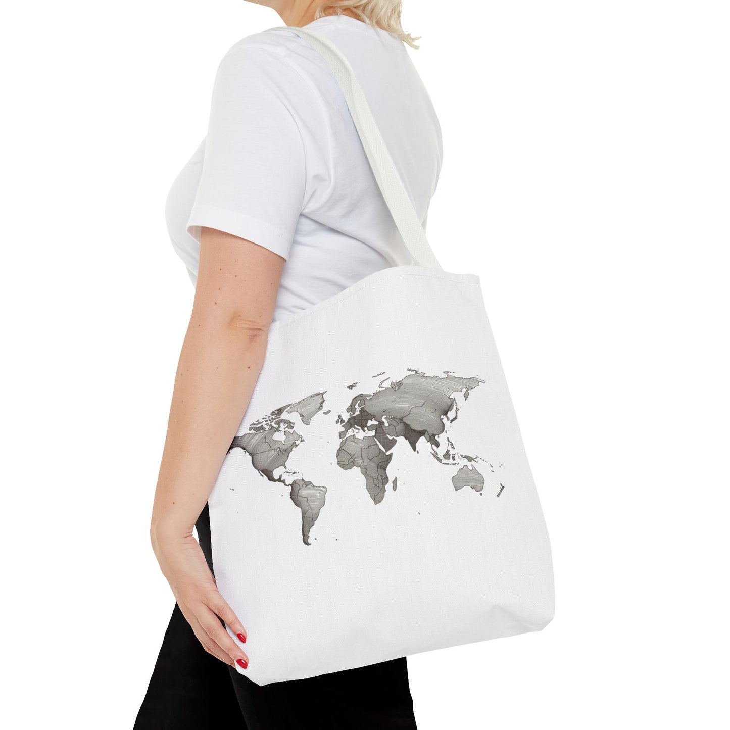 Vintage World Map Minimal Travel Aesthetic Cotton Canvas Tote Bag