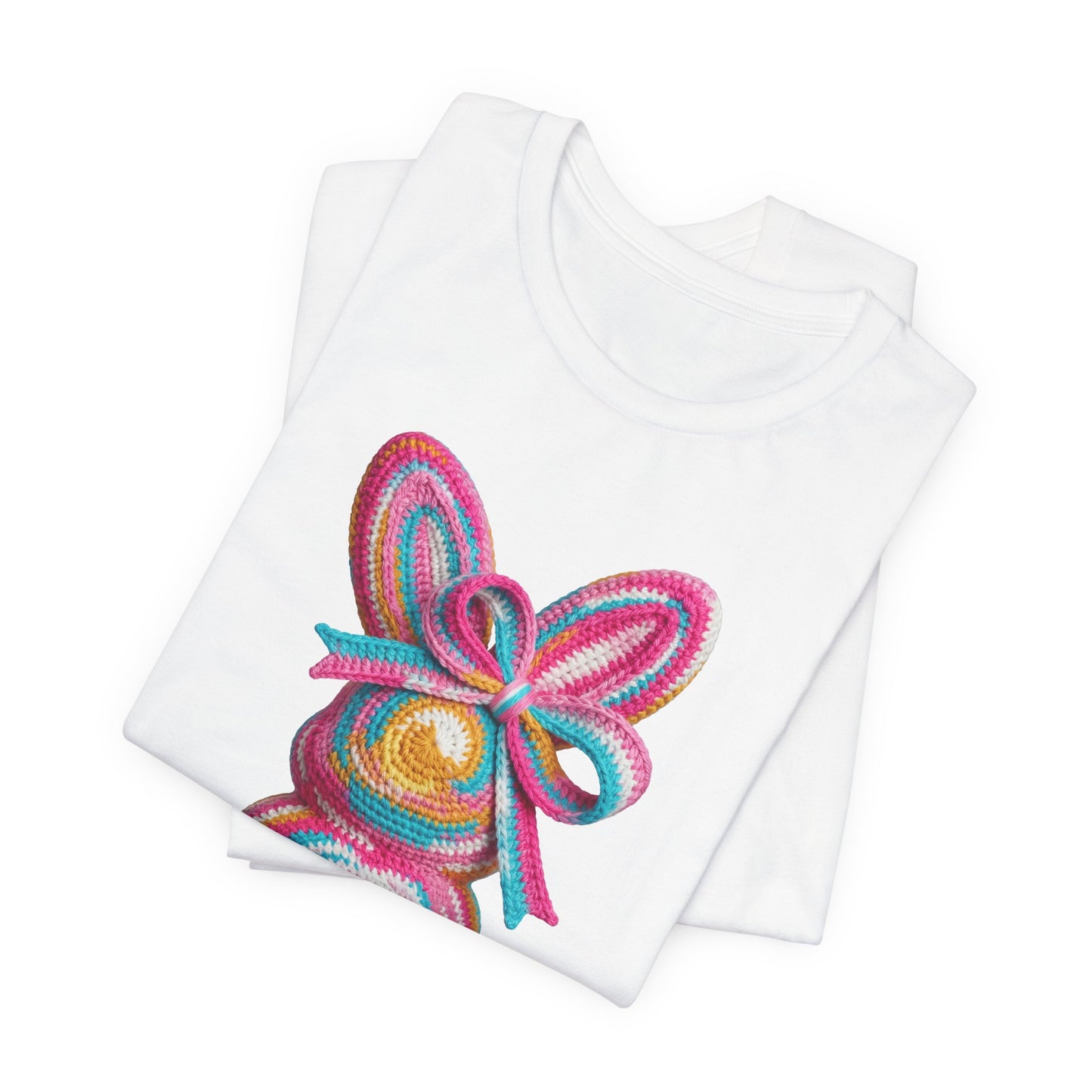 Crochet Easter Bunny with Heart Detail Spring Design T-shirt