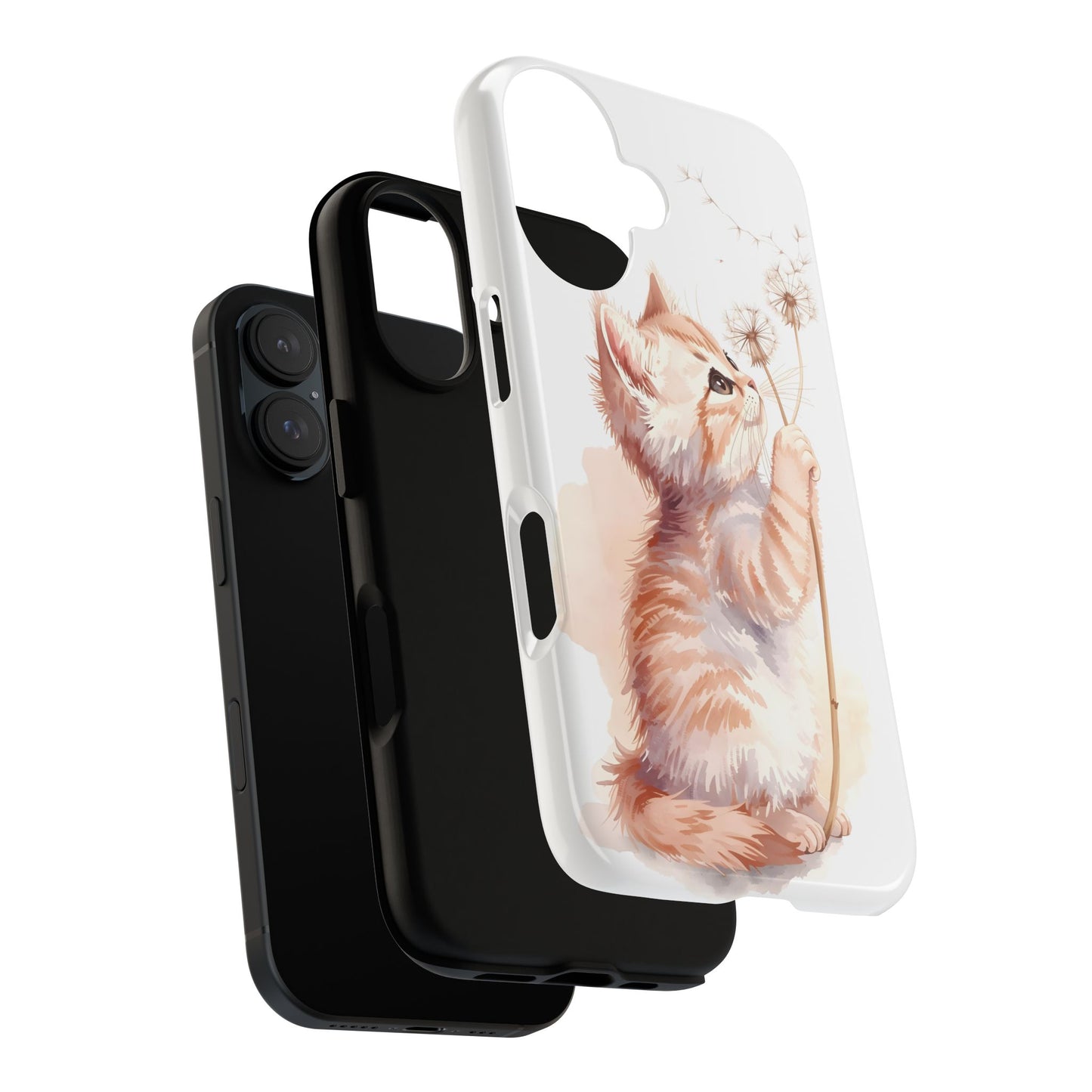 Poetic Kitten with Dandelion Tough Protective iPhone Case
