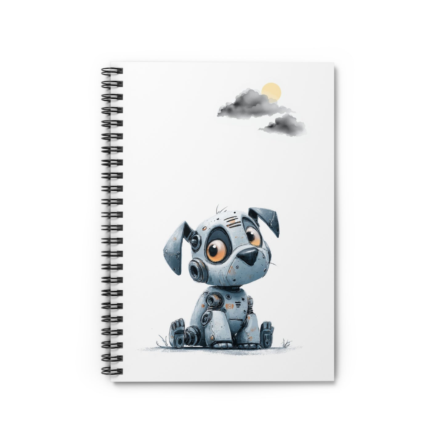 Gentle Robo Puppy Spiral Notebook Ruled Lined Journal for Notes & Planning
