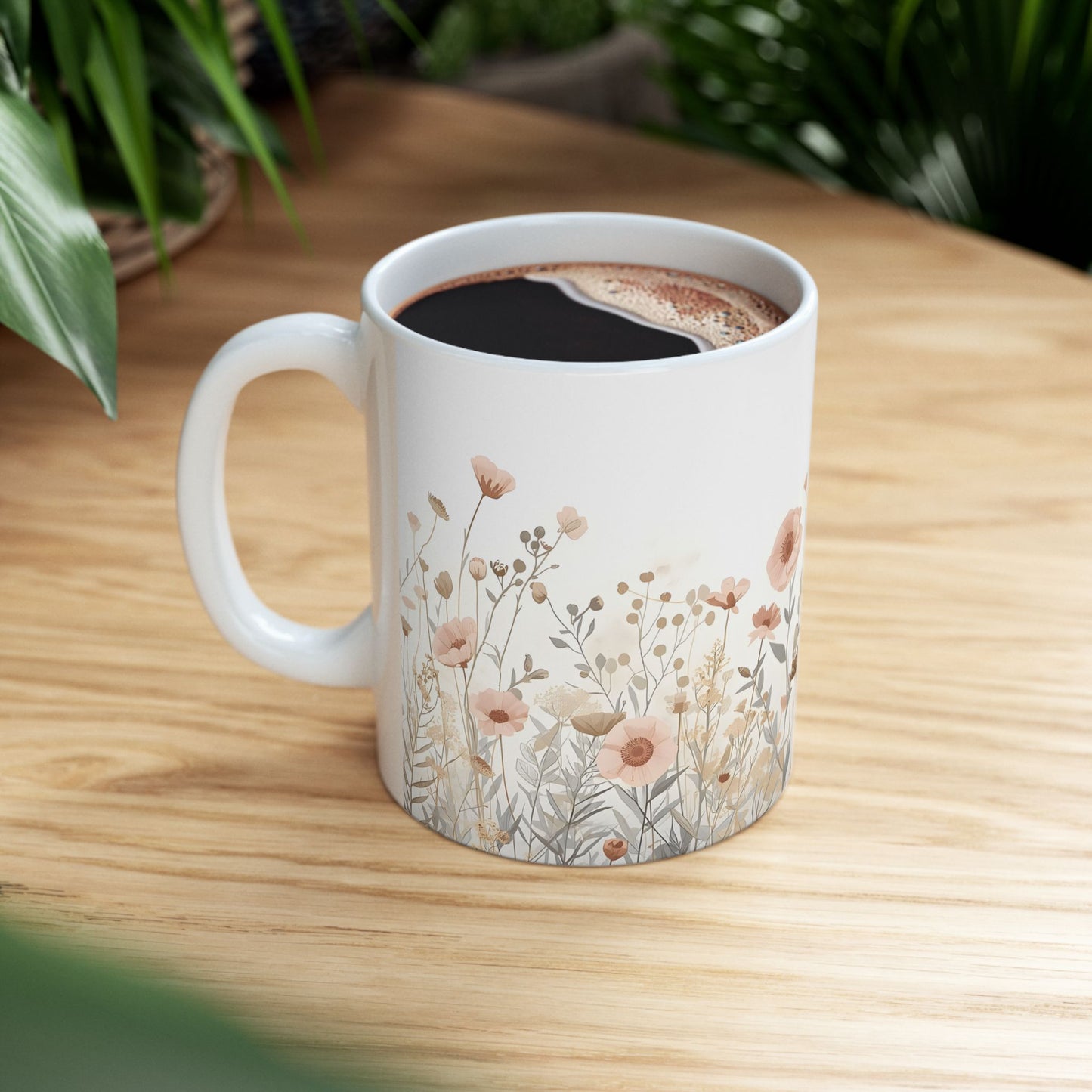 Quiet Botanicals Wildflower Ceramic Mug Coffee Cup (11oz, 15oz)