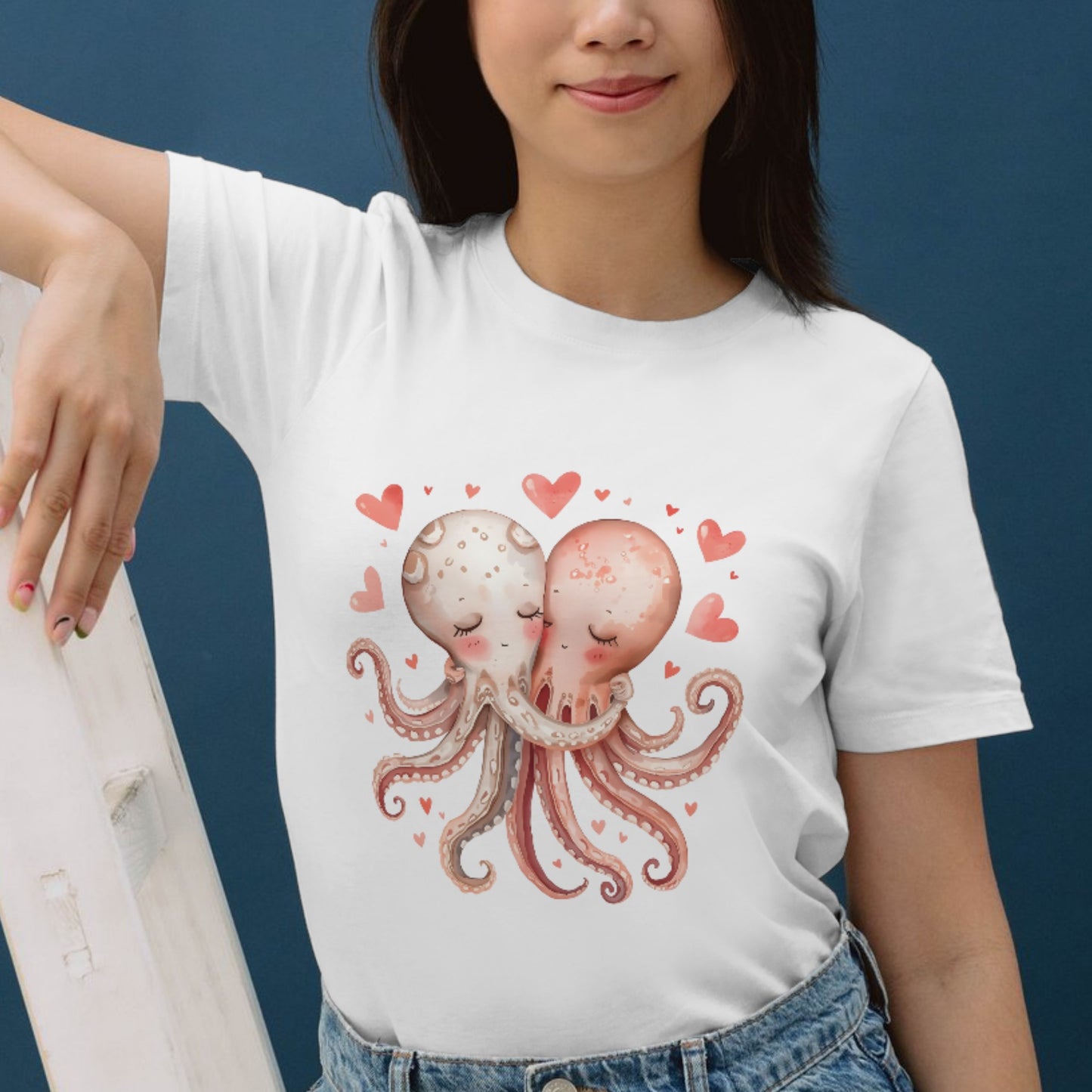 Stuck On You Too - Cute Couple Sea Life Valentine Tee