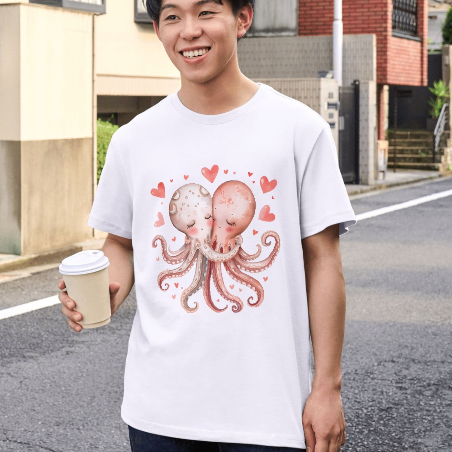 Stuck On You Too - Cute Couple Sea Life Valentine Tee