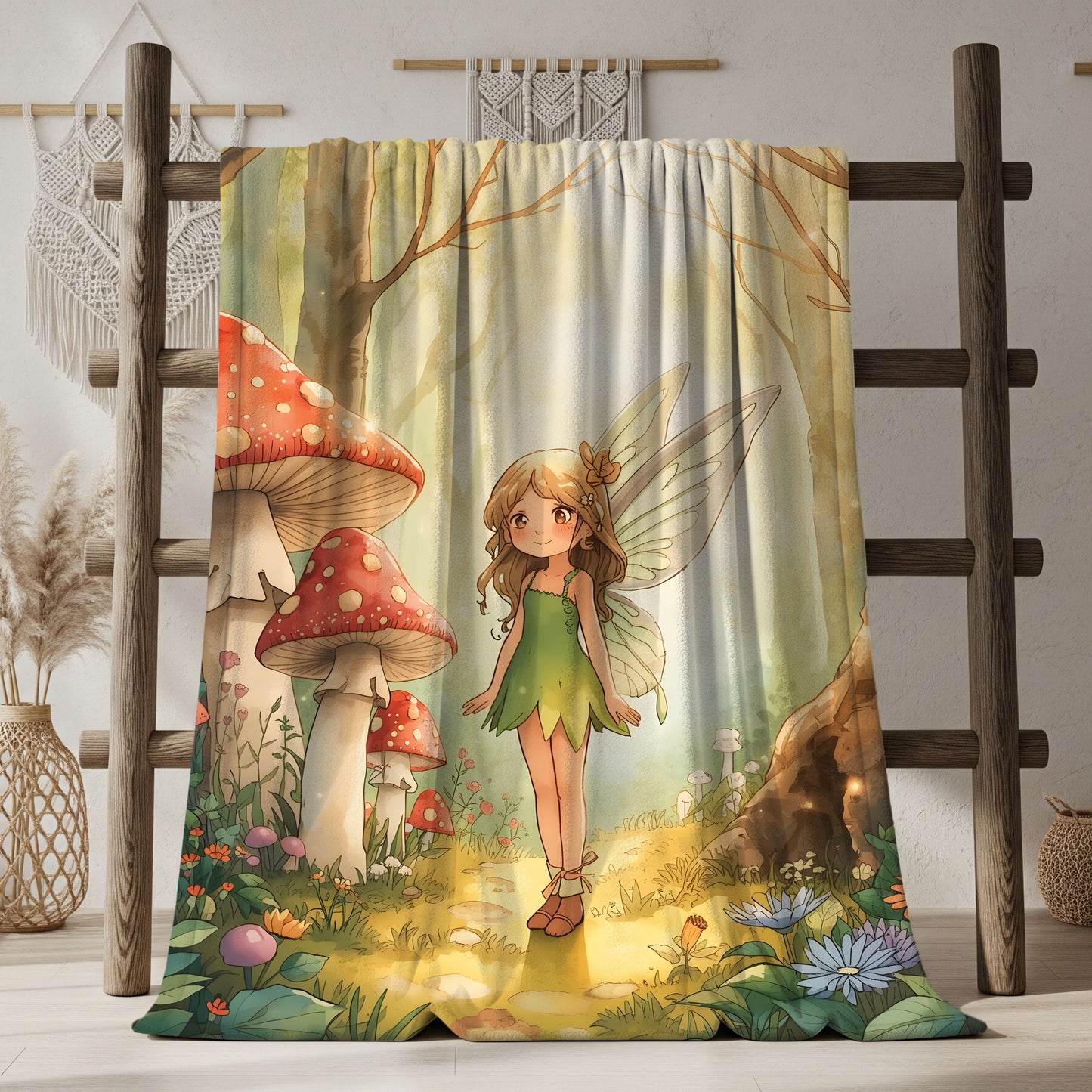 Woodland Fairy Path Enchanted Storybook Forest Blanket Design - Whimsical Throw for Kids & Cozy Decor