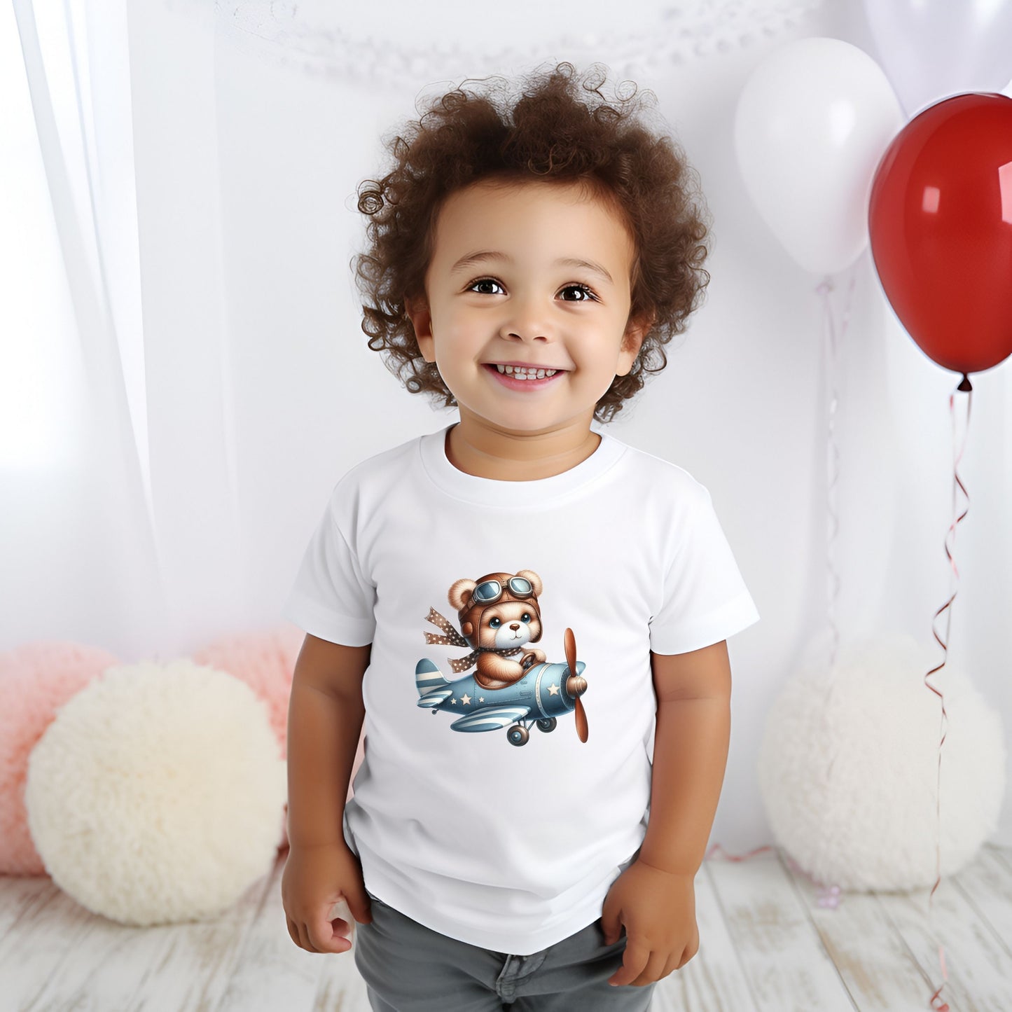 Brave Aviator Bear Toddler T-Shirt