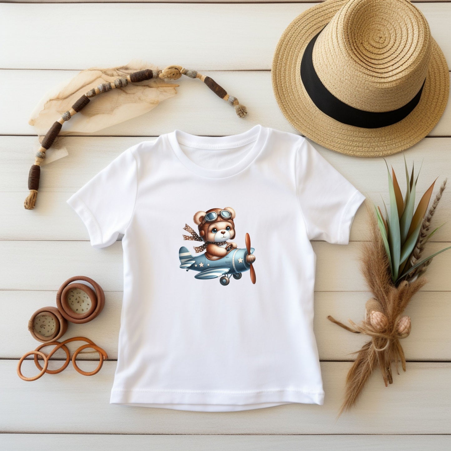 Brave Aviator Bear Toddler T-Shirt