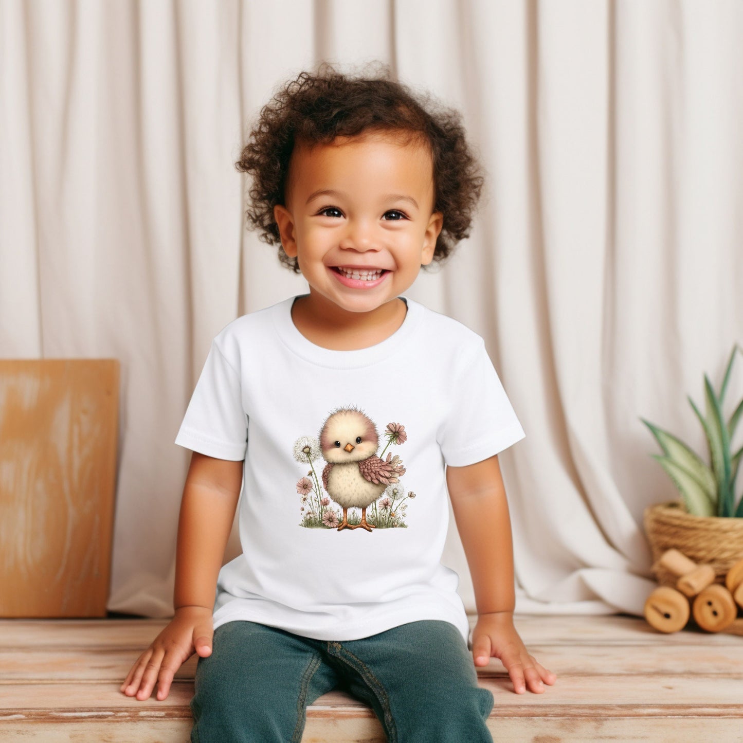 Cute Blossom Chick – Girls Toddler T-Shirt (2–5 Years)