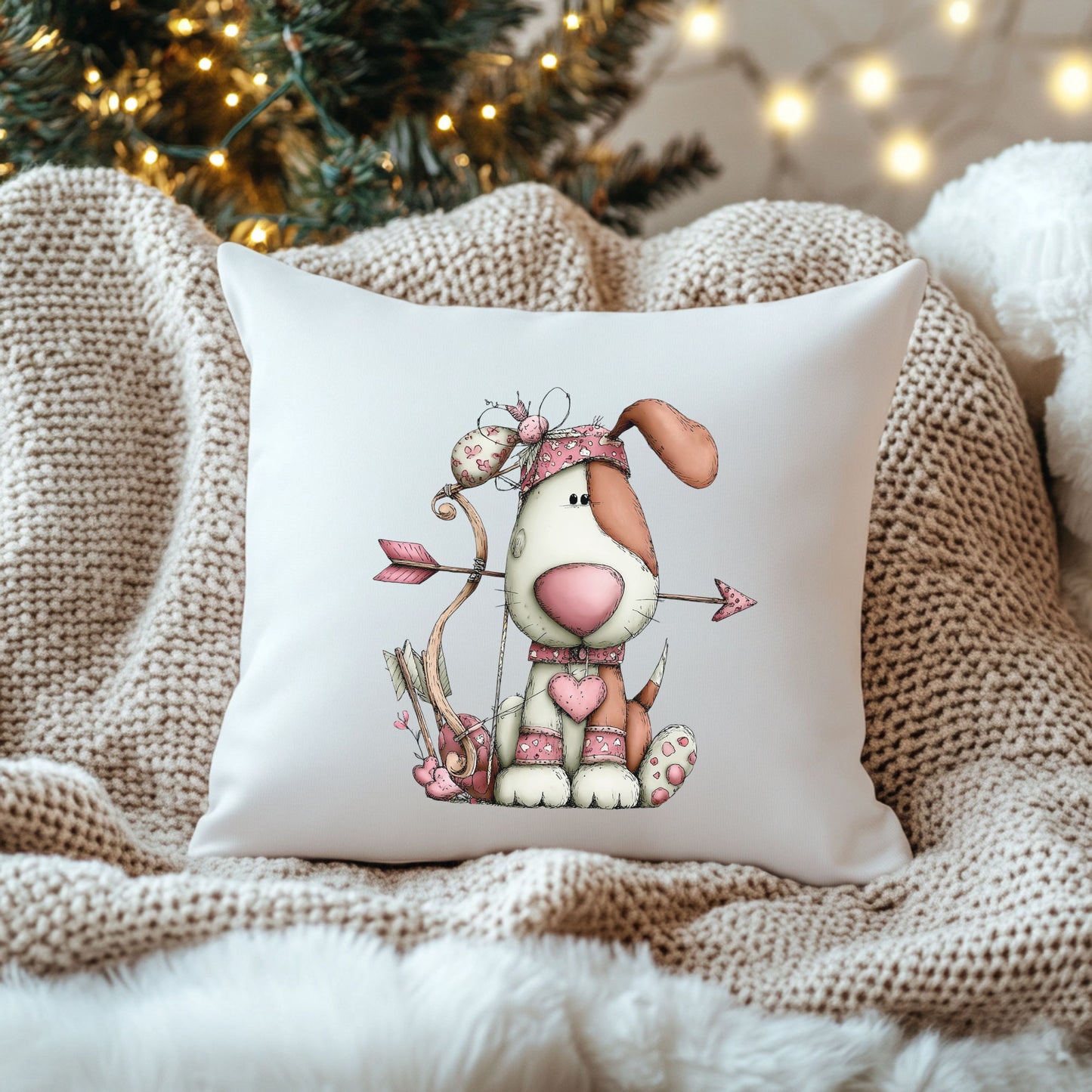 Puppy Love Valentine Pillow – Cute Dog Lover Gift