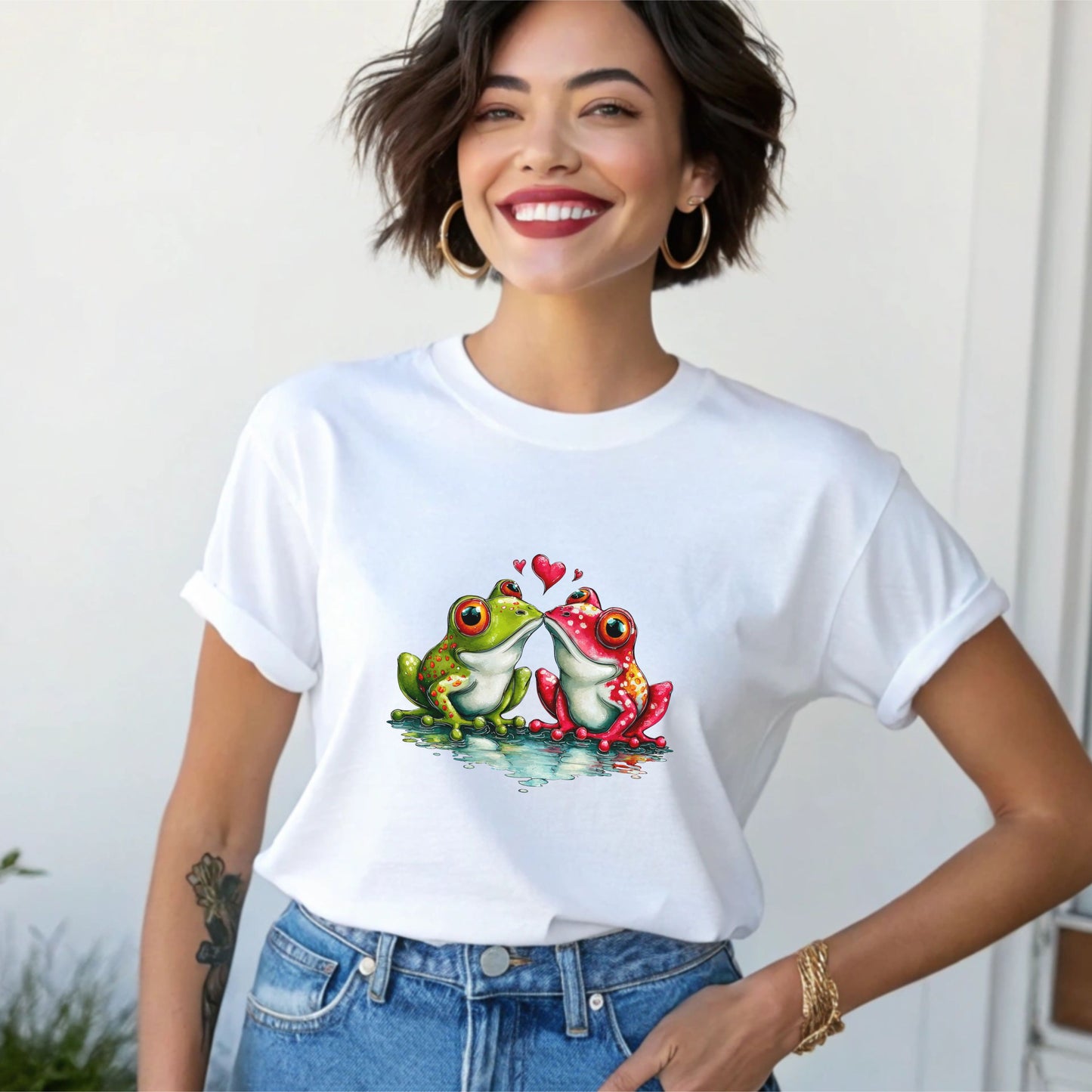 Toadally in Love Frog Romance Graphic Valentine Love T-Shirt