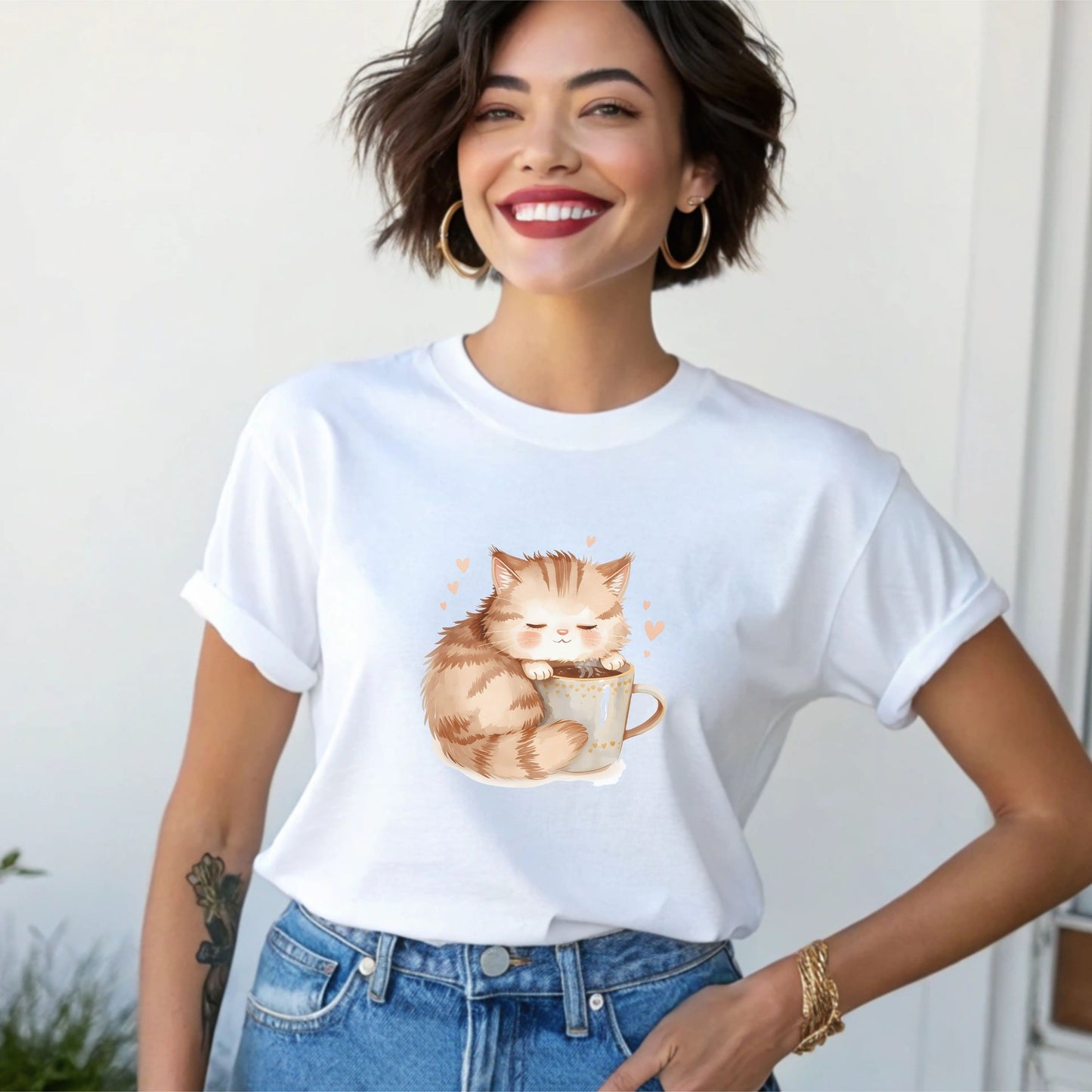 Sleepy Cat Cozy T-shirt Cute Cat Lover Tee