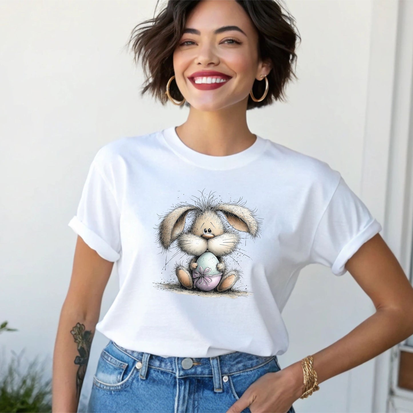 Cute Easter Bunny T-Shirt – Soft Spring Illustration