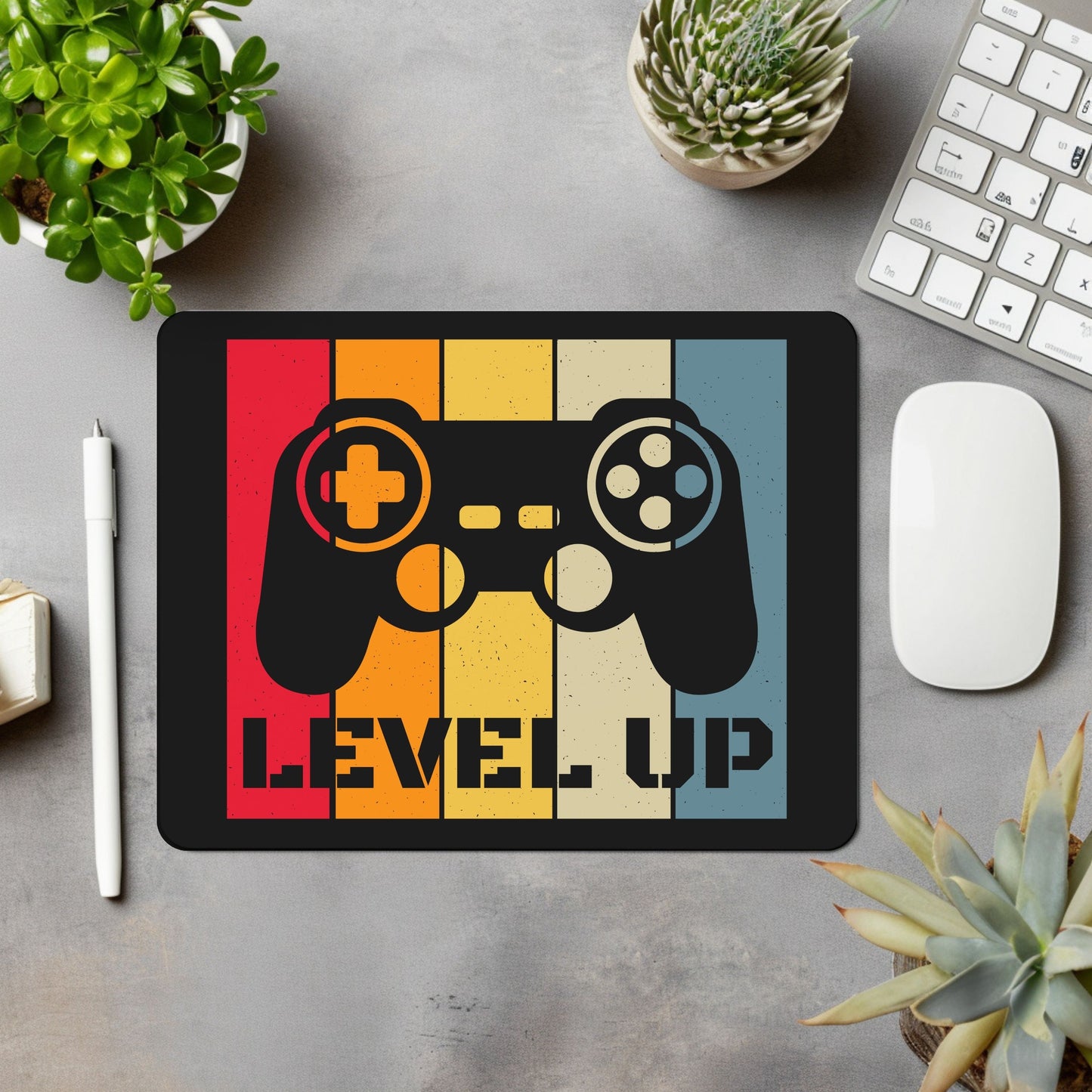 Level Up Gaming Mouse Pad – Retro Gamer Desk Design