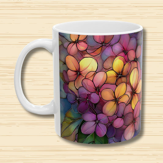Stained Glass Floral Coffee Mug – Colorful Art Mug for Home & Office (11oz, 15oz)