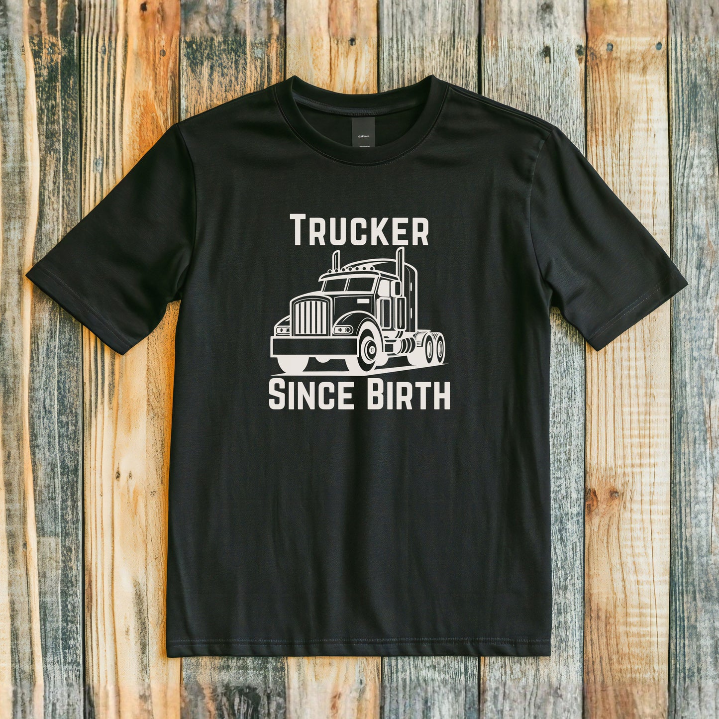 Trucker Since Birth T-Shirt Truck Driver Graphic Tee for Men & Road Lovers