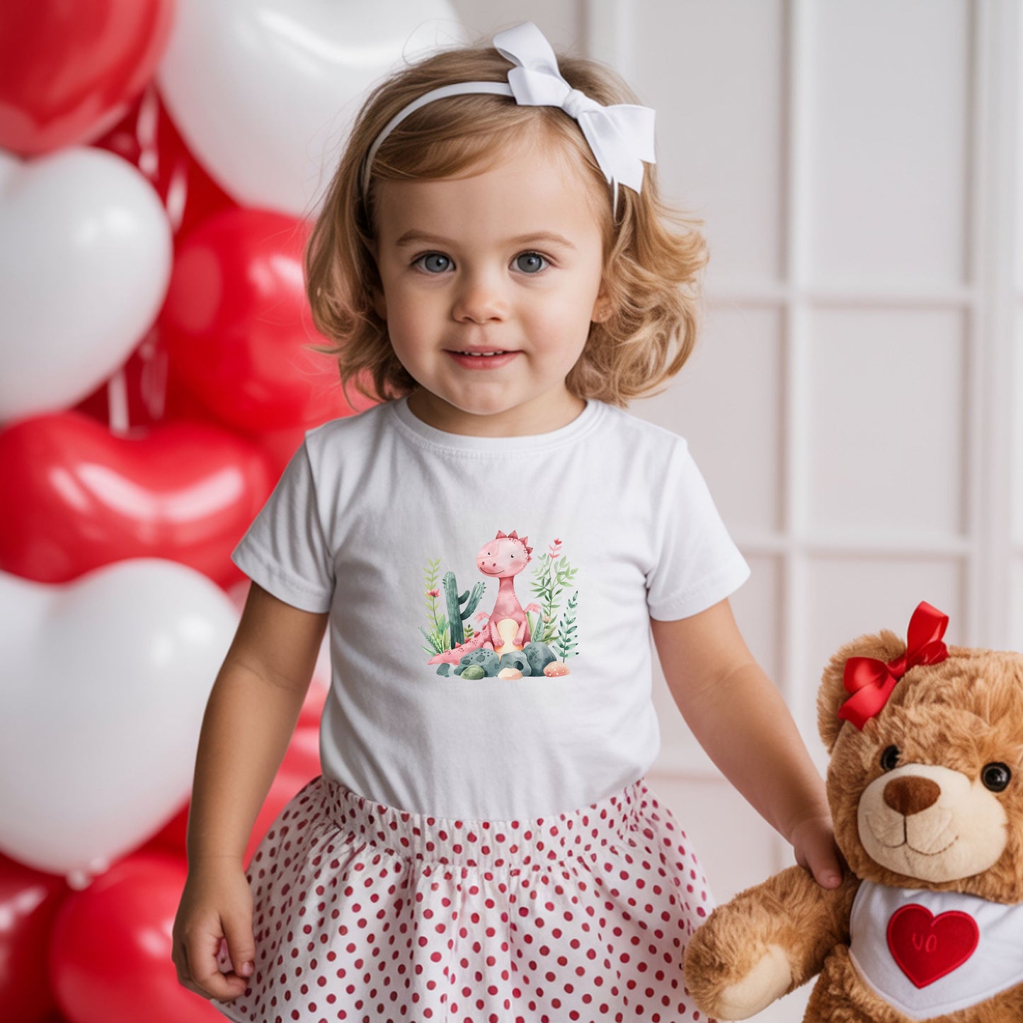 Sweet Dino Dreams Girls Toddler T-Shirt (2–5 Years)