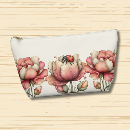 Blossom & Love Romantic Floral Valentine Makeup Bag Cosmetic Pouch
