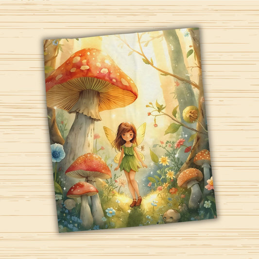 Woodland Fairy Meadow Blanket Forest Storybook Art - Whimsical Throw for Kids & Cozy Decor