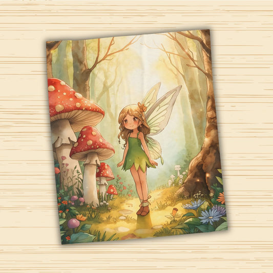 Woodland Fairy Path Enchanted Storybook Forest Blanket Design - Whimsical Throw for Kids & Cozy Decor