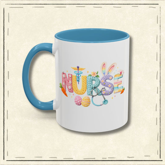 Easter Nurse Ceramic Mug – Cute Medical Coffee Cup Spring Gift for Nurses