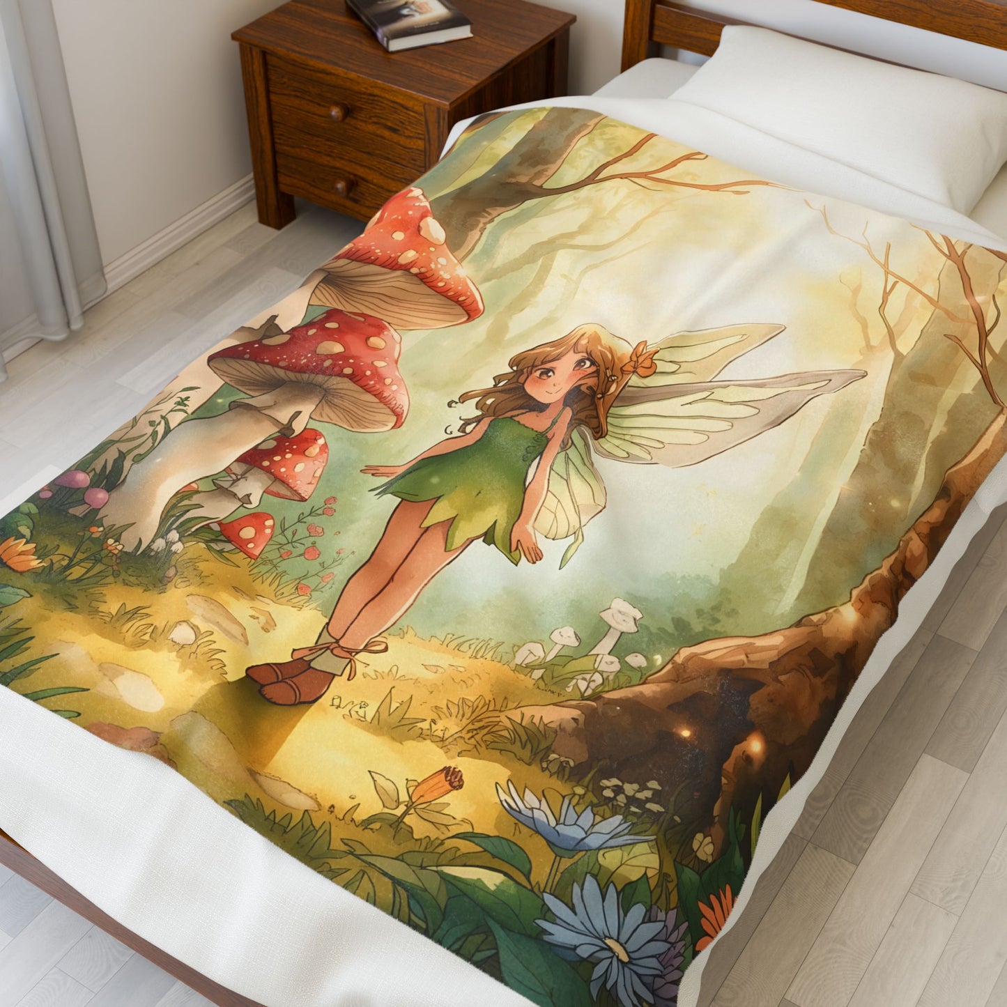 Woodland Fairy Path Enchanted Storybook Forest Blanket Design - Whimsical Throw for Kids & Cozy Decor
