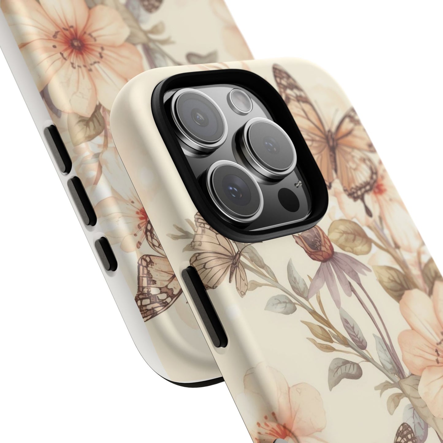 Soft Butterfly & Floral Illustration Tough Protective iPhone Cover