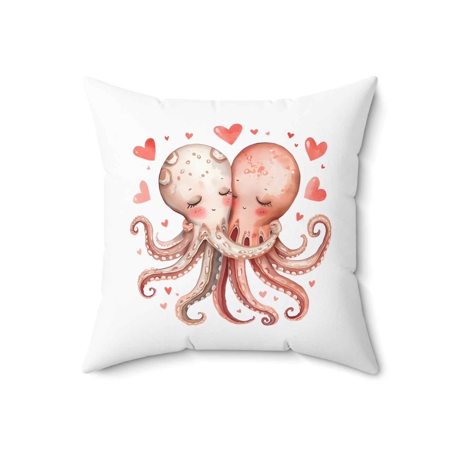Stuck on You Too Octopus Pillow Cute Love Ocean Home Decor