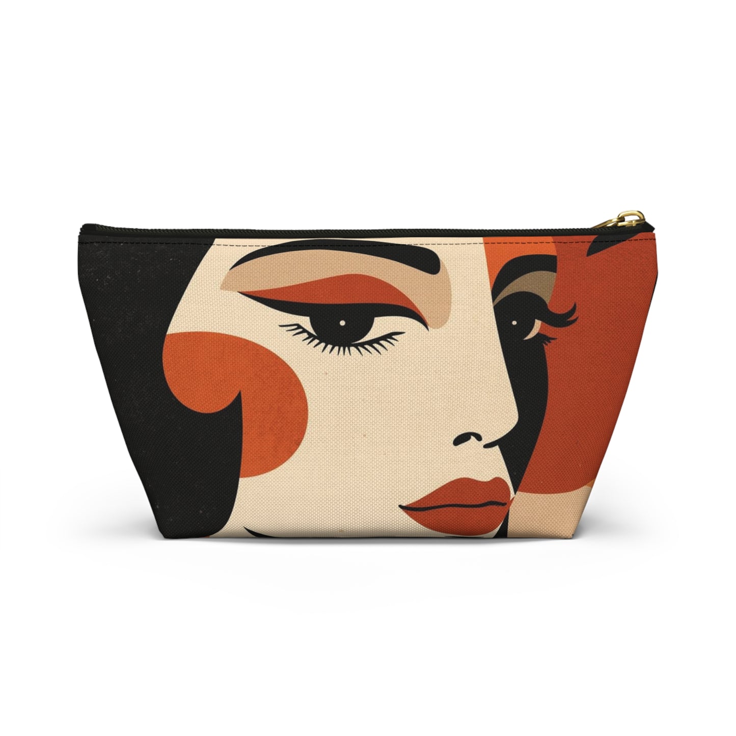 Crimson Muse Modern Abstract Makeup Bag | Cosmetic Pouch