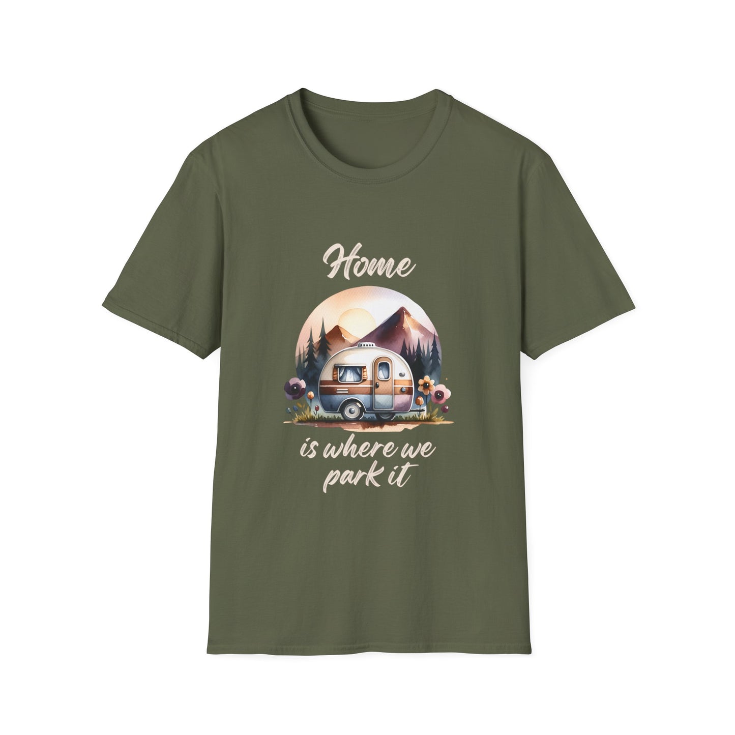 Home Is Where We Park It Tee Road Trip & Camper Retro T-Shirt