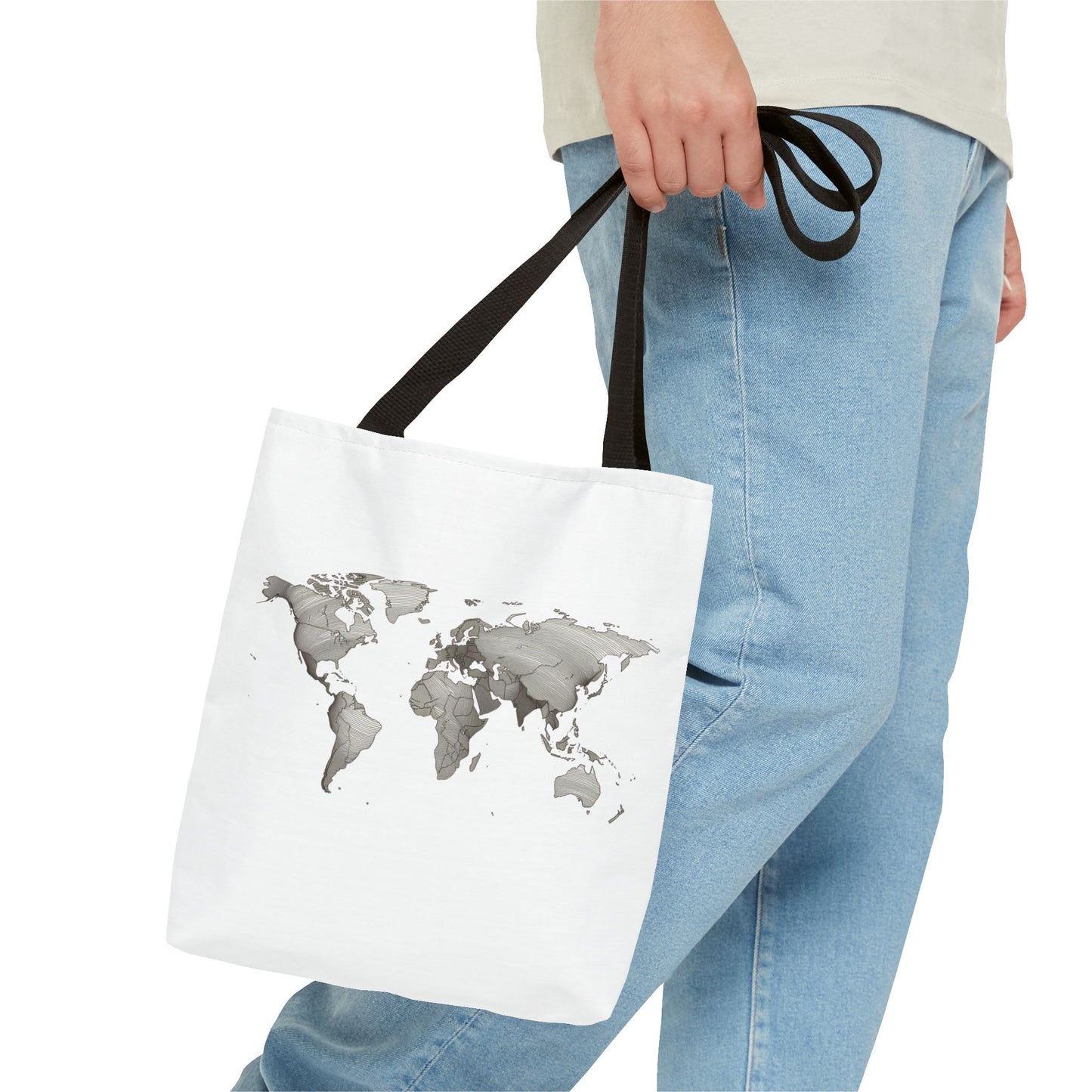 Vintage World Map Minimal Travel Aesthetic Cotton Canvas Tote Bag