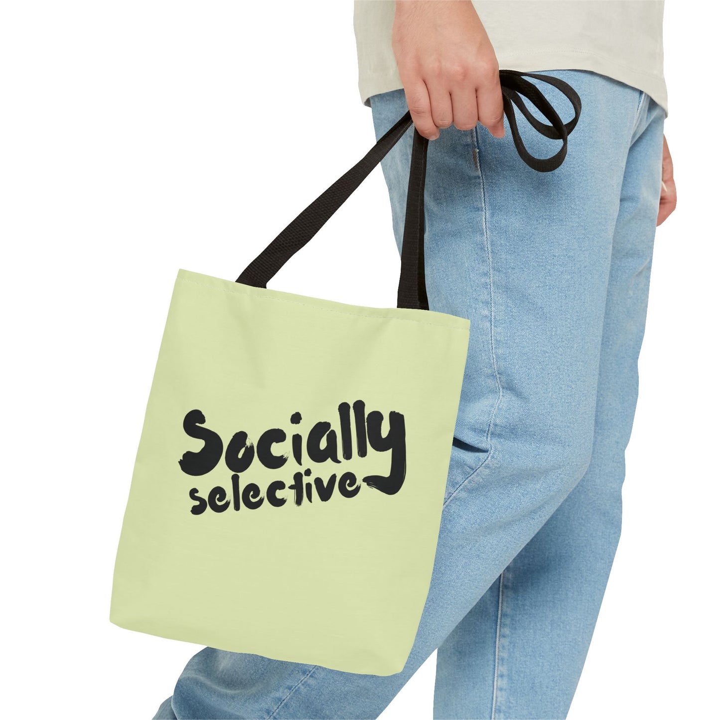 Socially Selective Funny Introvert Quote Cotton Canvas Tote Bag