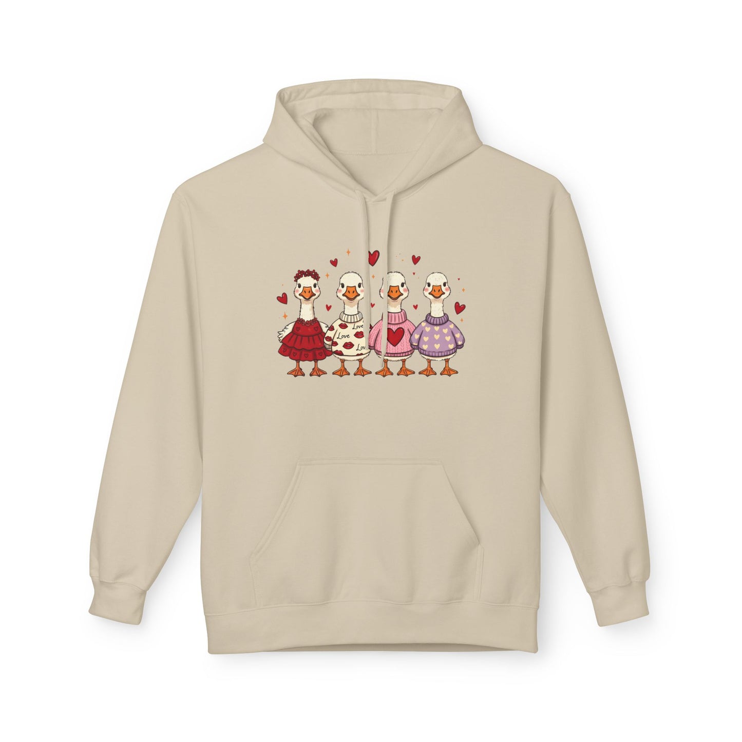 Love Is In The Flock - Cute Valentine Hoodie Cozy Love Illustration