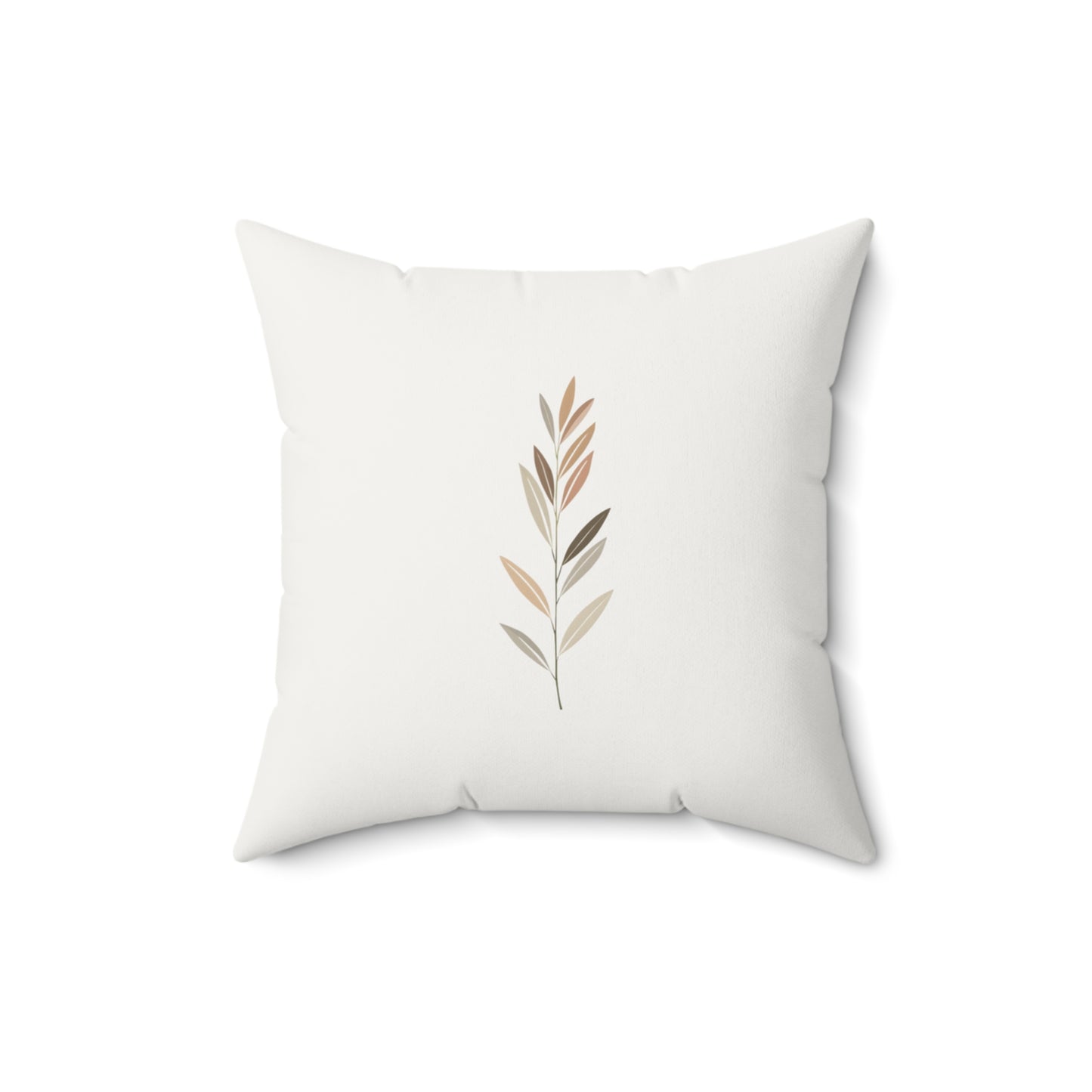 Minimalist Botanical Throw Pillow - Quiet Botanicals No. 5 — Neutral Watercolor Wildflowers Square Throw Pillow