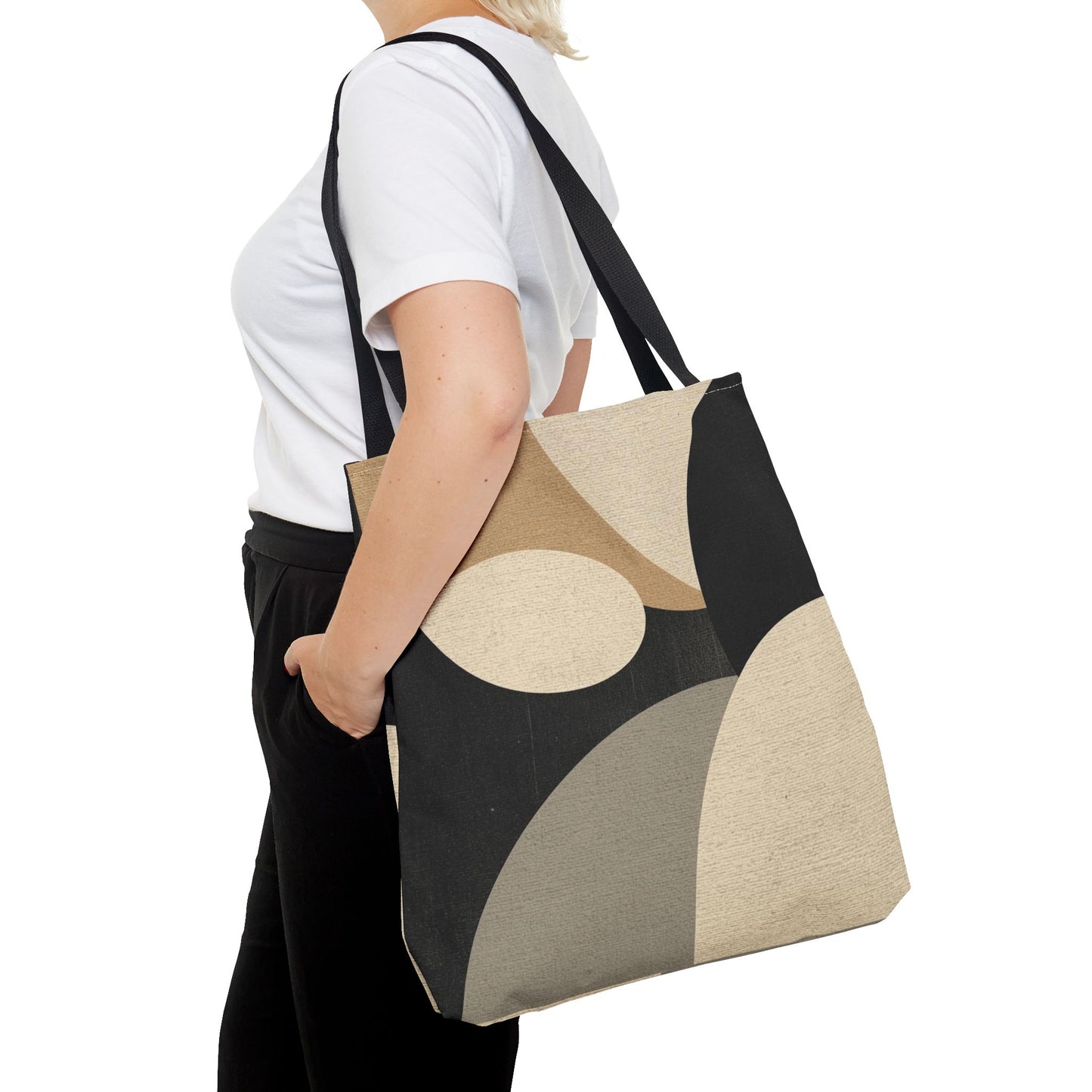 Neutral Modern Abstract Design Cotton Canvas Tote Bag