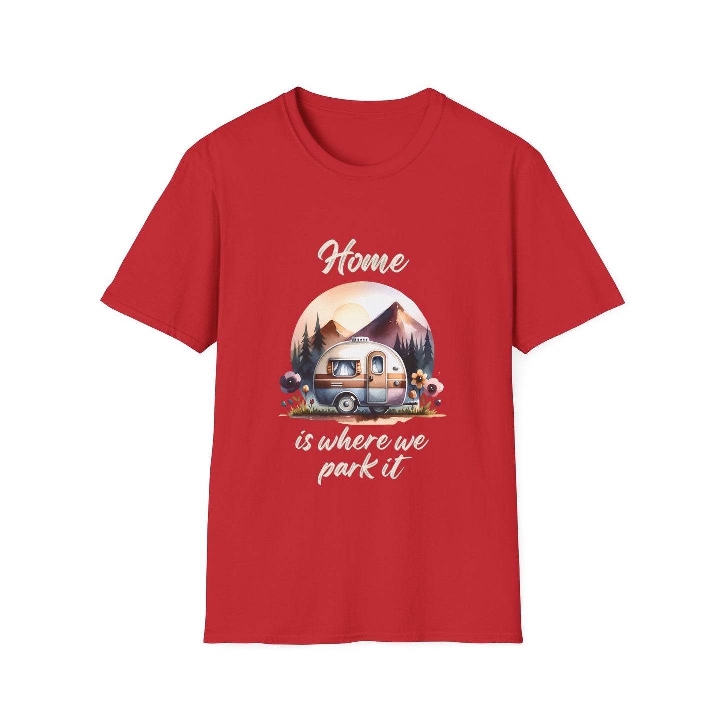 Home Is Where We Park It Tee Road Trip & Camper Retro T-Shirt