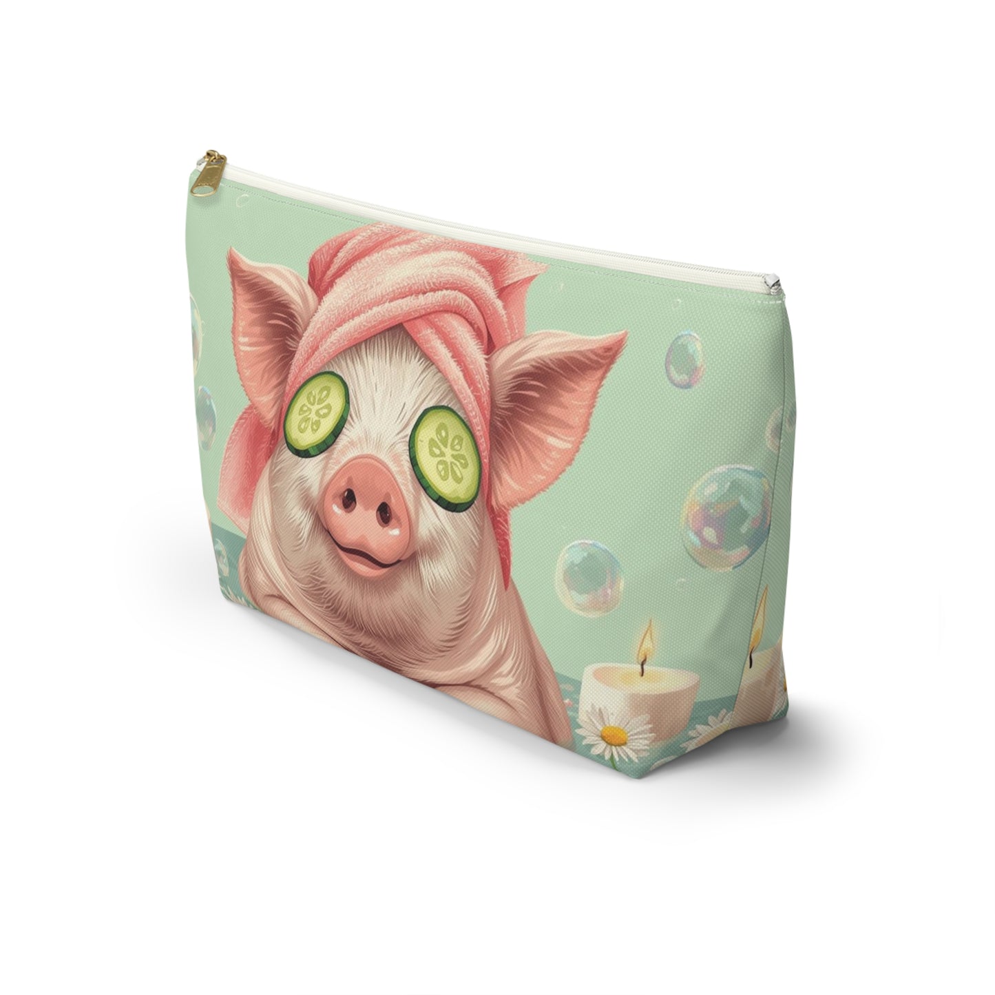 Pig Spa Day Cosmetic Pouch | Cute Makeup Bag