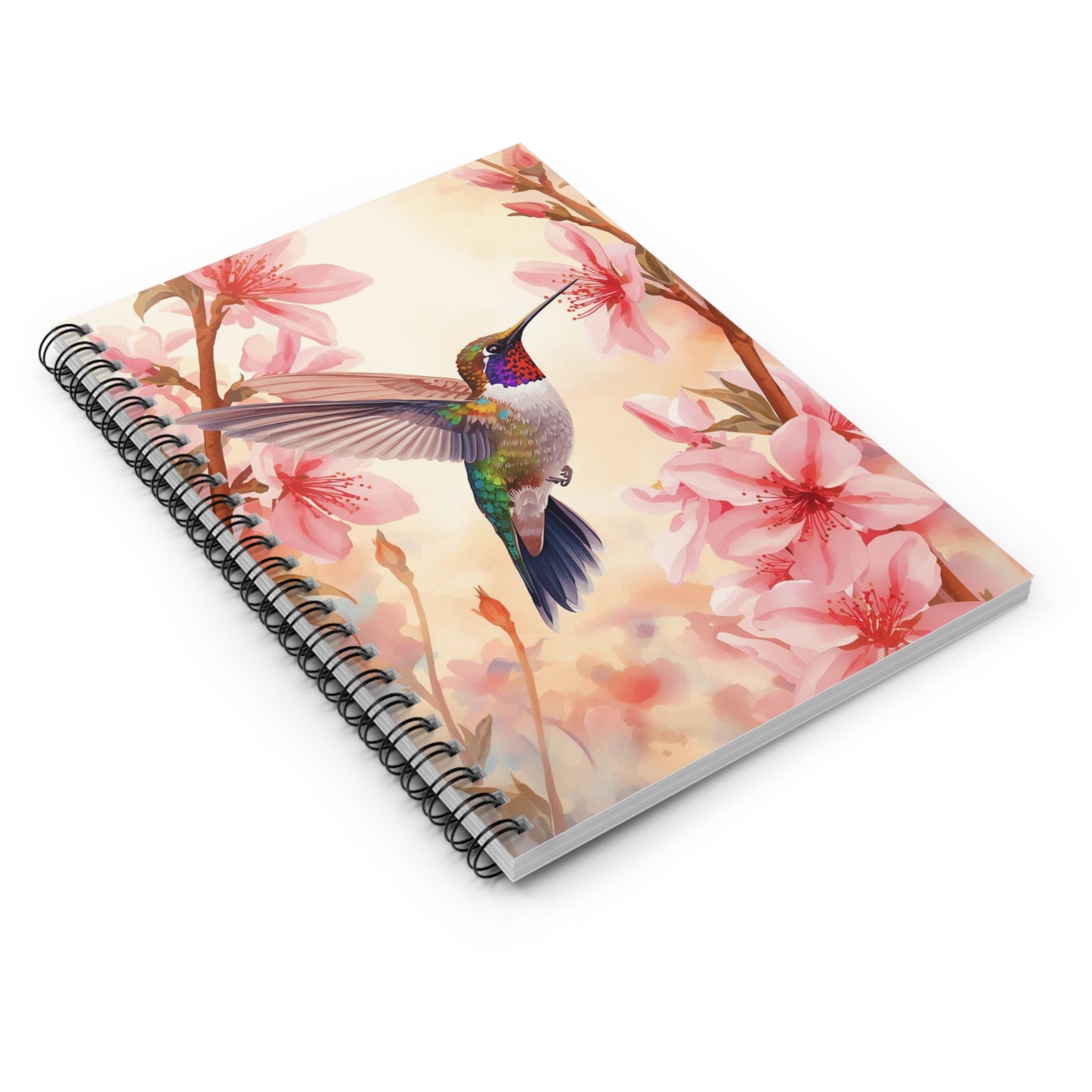 Hummingbird at Dawn Notebook – Peaceful Watercolor Garden Journal