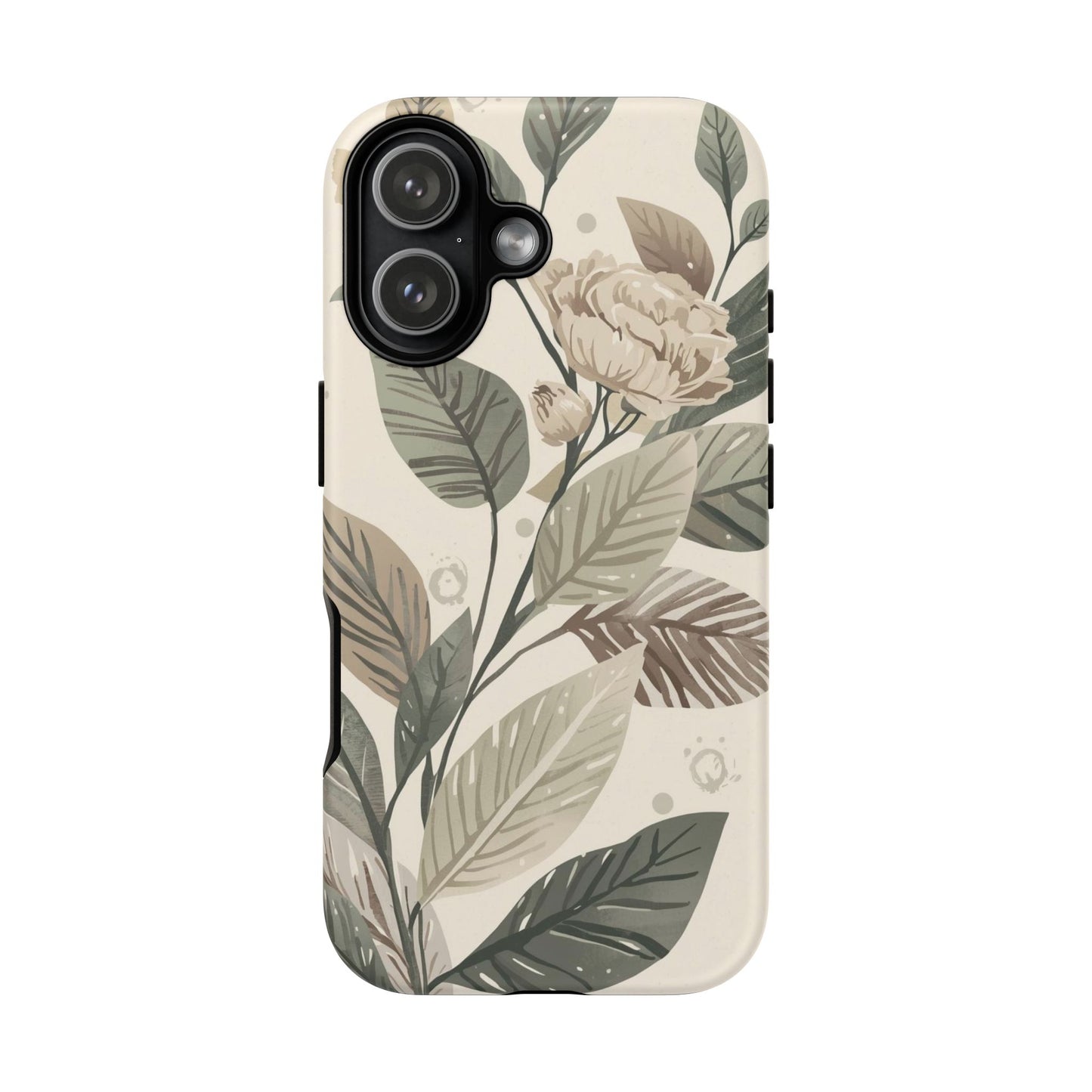 Muted Botanical Leaves Tough Protective iPhone Case