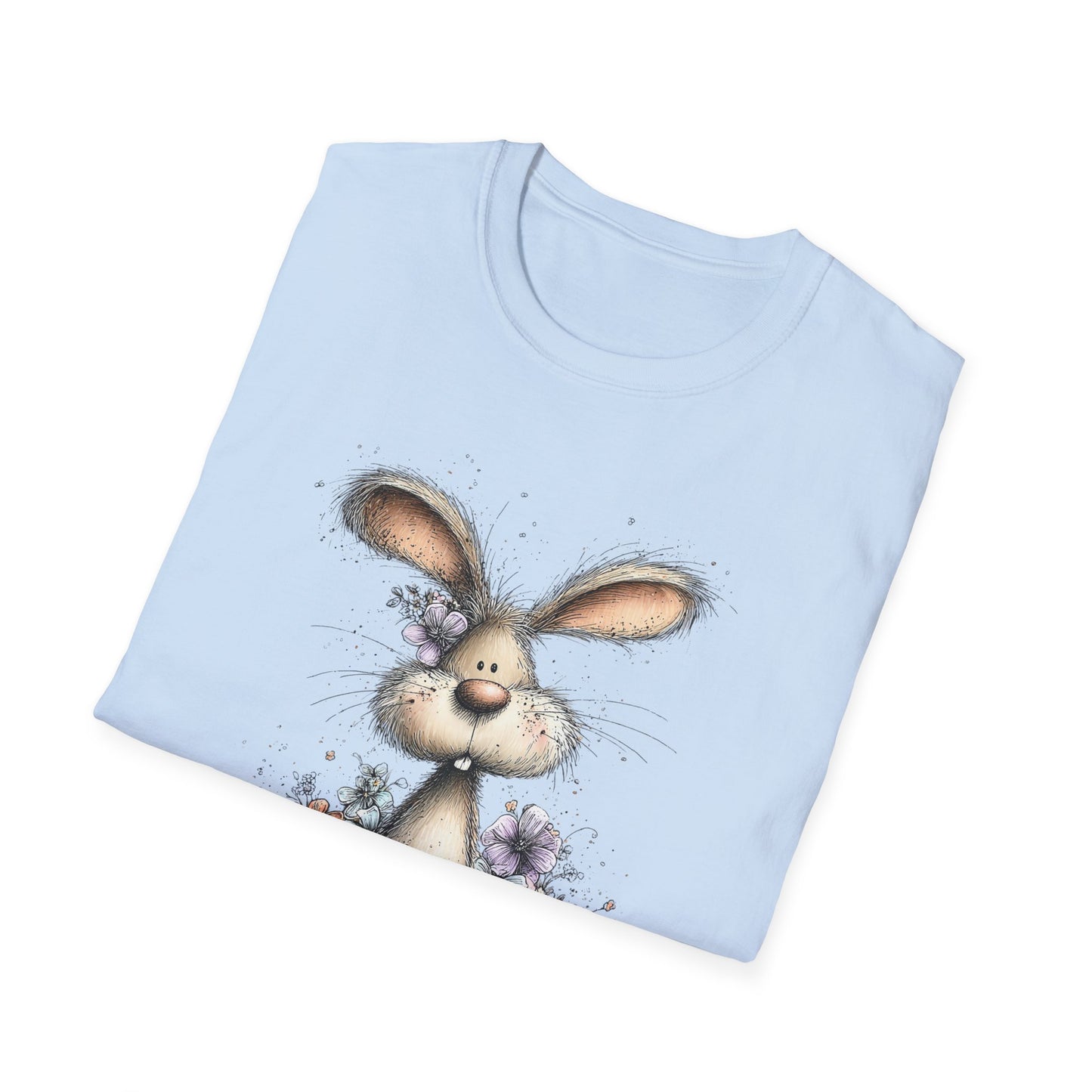 Cute Spring Easter Bunny T-Shirt – Soft Playful Illustration