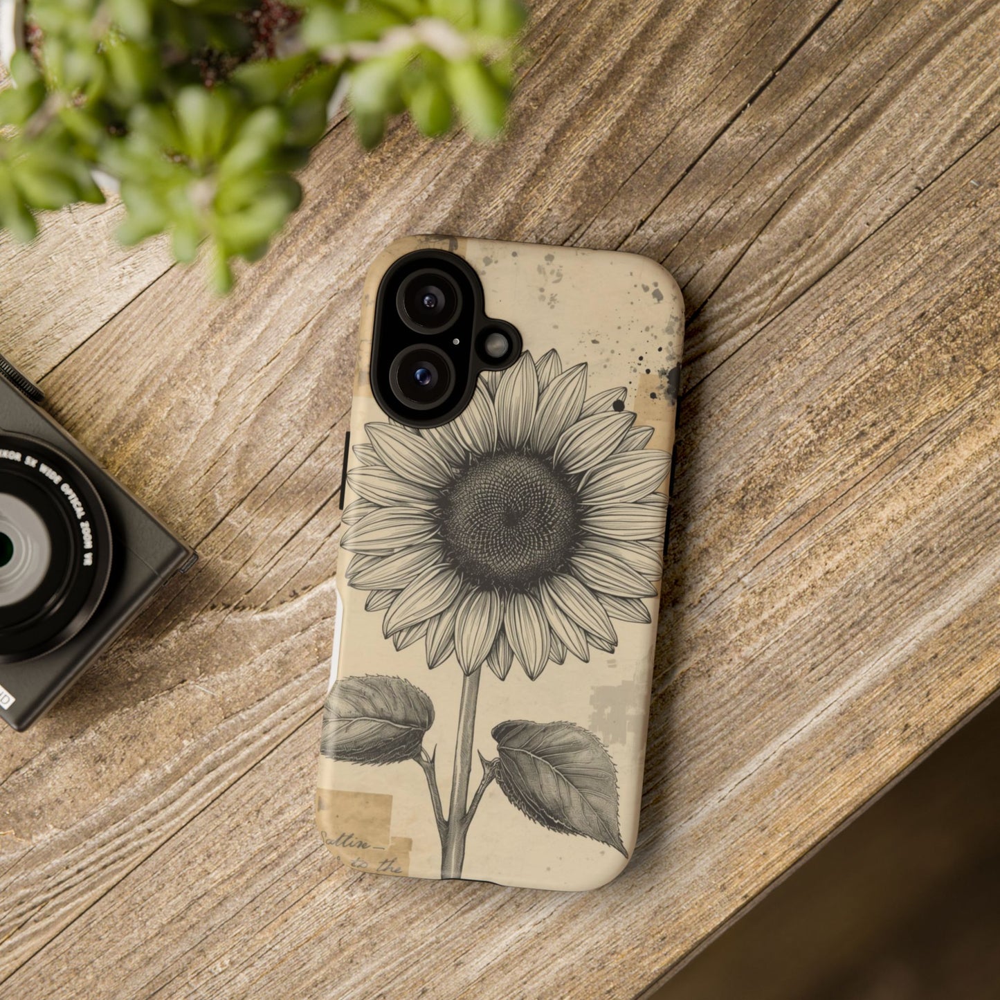Vintage Sunflower Illustration Tough Protective iPhone Case