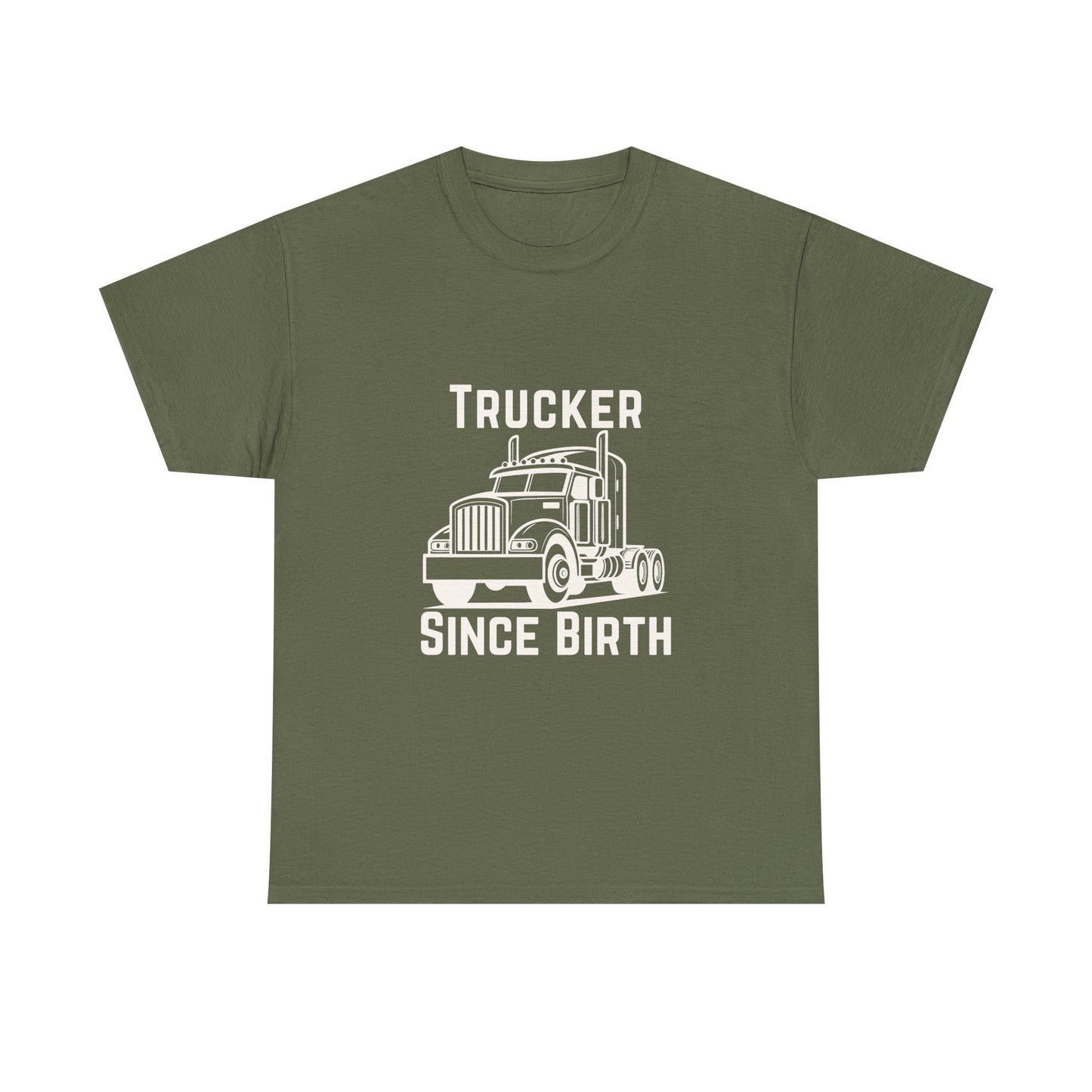 Trucker Since Birth T-Shirt Minimal Truck Driver Graphic Tee for Men