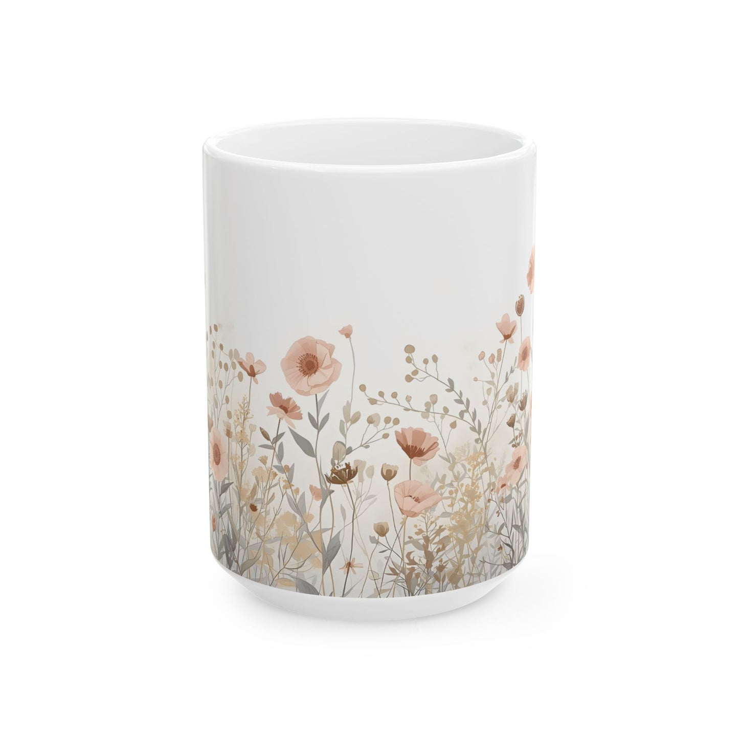 Quiet Botanicals Wildflower Ceramic Mug Coffee Cup (11oz, 15oz)