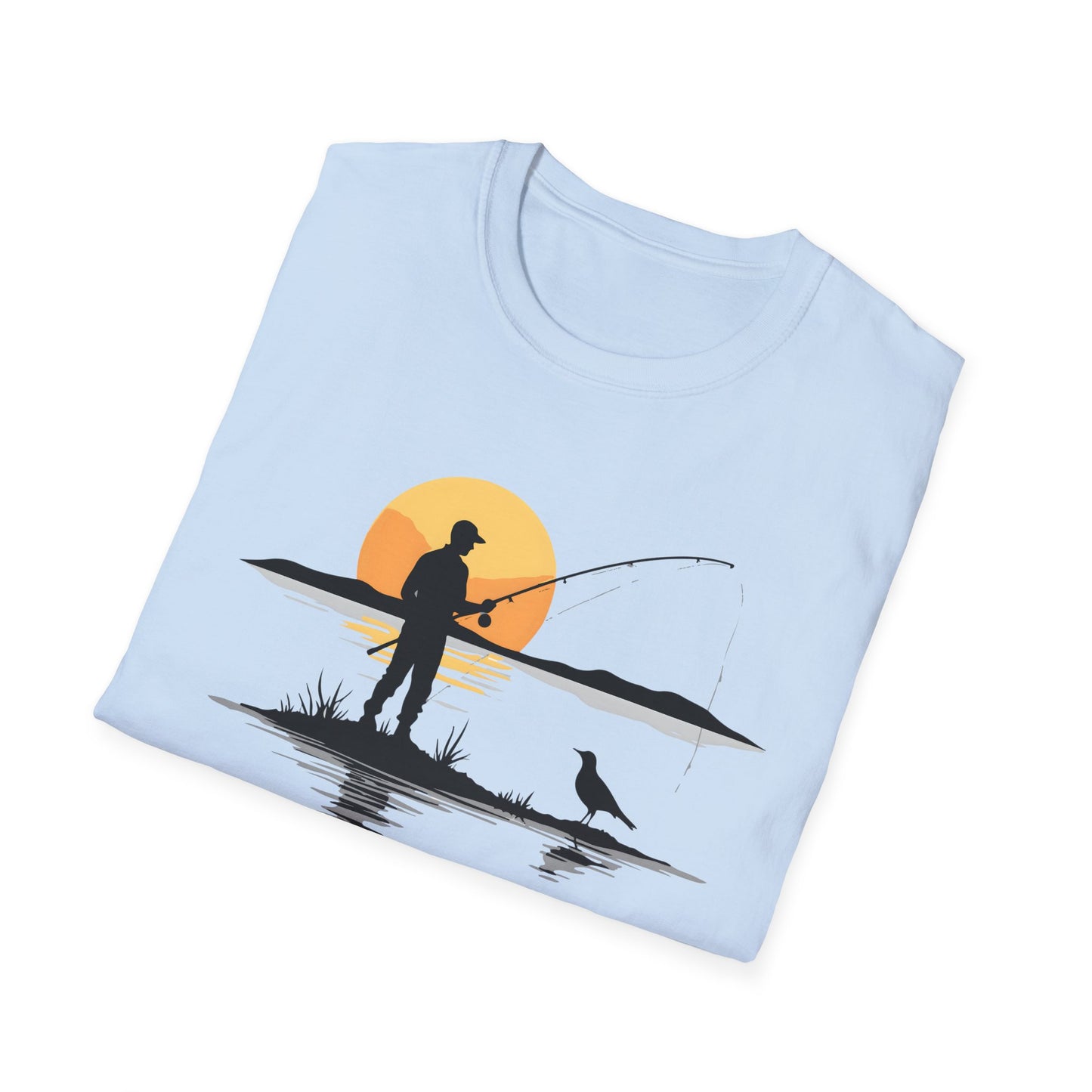 Born to Fish T-Shirt — Fisherman Silhouette Sunset Tee