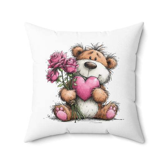 Beary Much In Love Teddy Bear Valentine Pillow